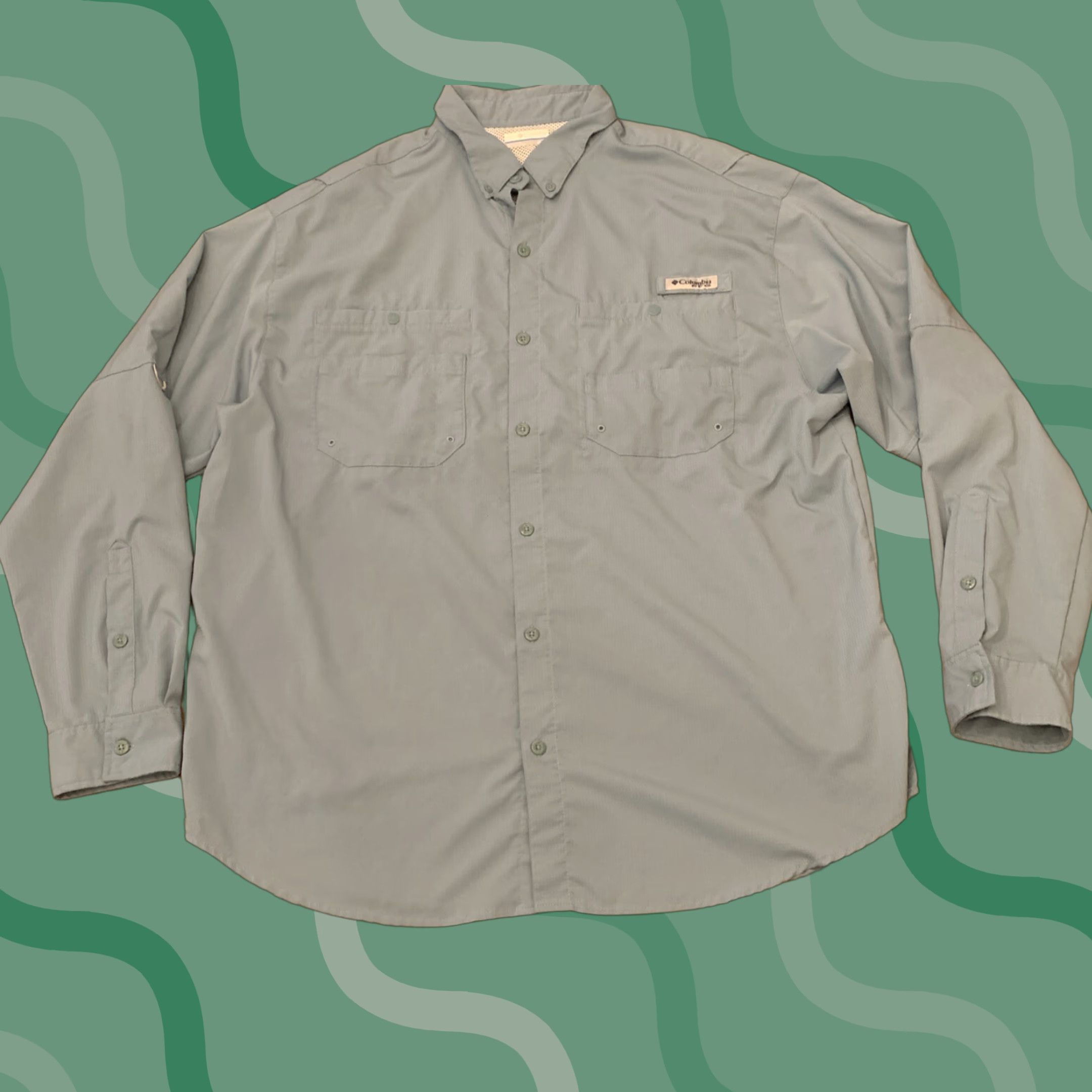 Vintage Columbia PFG Mens Shirt Long Sleeve Pockets Omni Shade Vented Blue Size XL Classic Button-Up Walking Breathable Nylon Pockets Size US XL / EU 56 / 4 - 1 Thumbnail