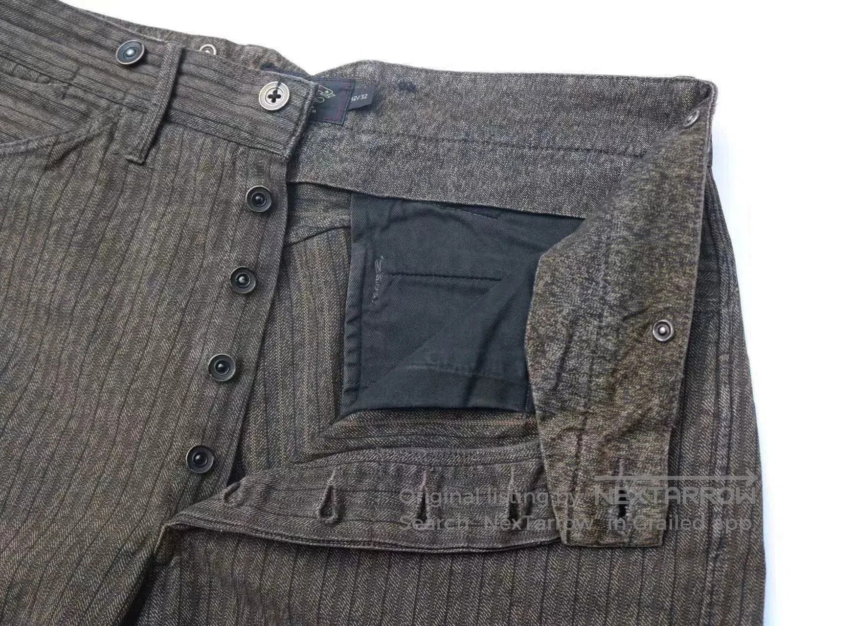 RRL Ralph Lauren RRL Striped Overalls Straight Cargo Pants. Size US 32 / EU 48 - 4 Thumbnail