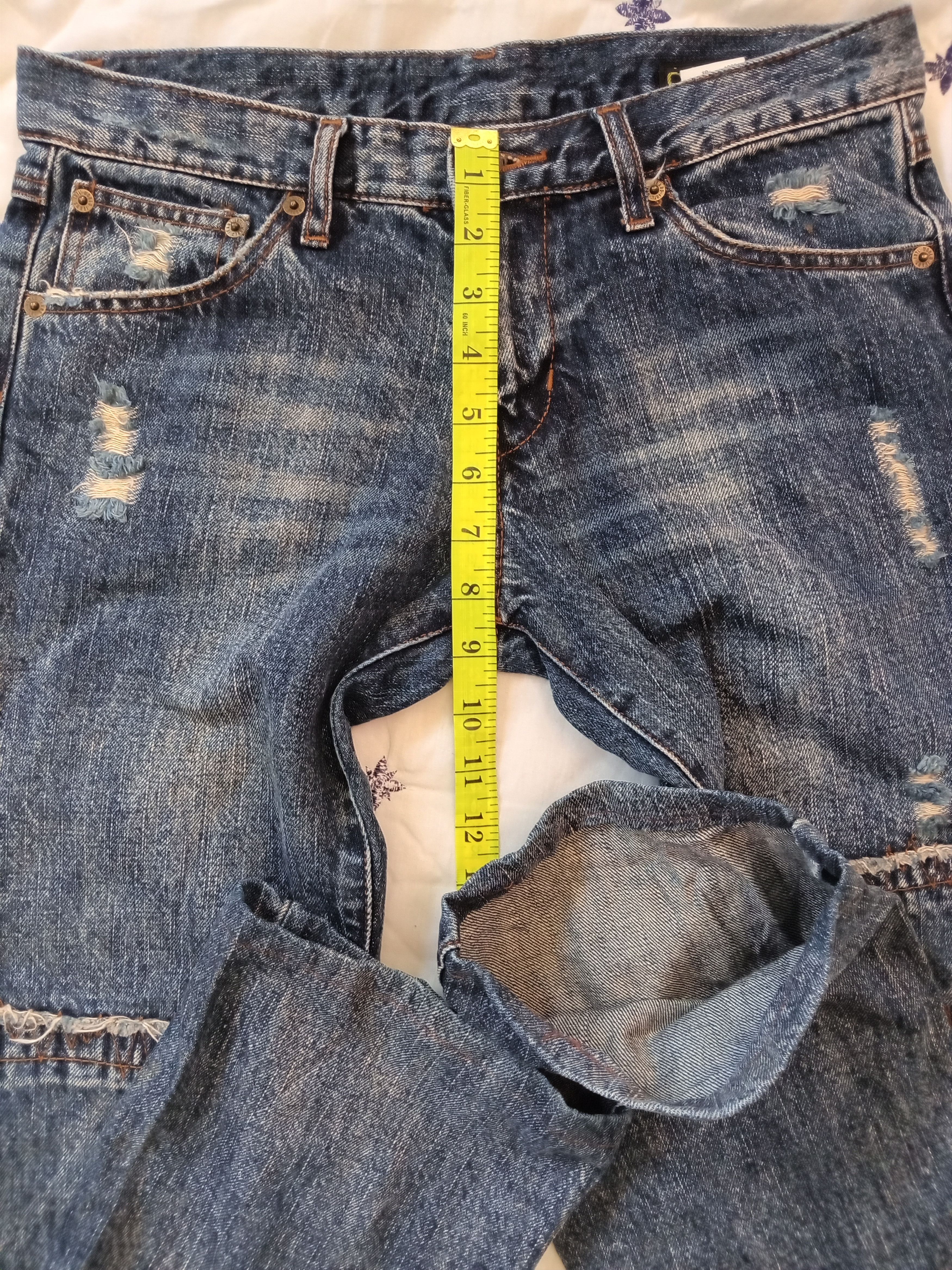 Japanese Brand DEAR HEART💥 Vintage Japan Distressed Flare Jeans Size US 31 - 3 Thumbnail