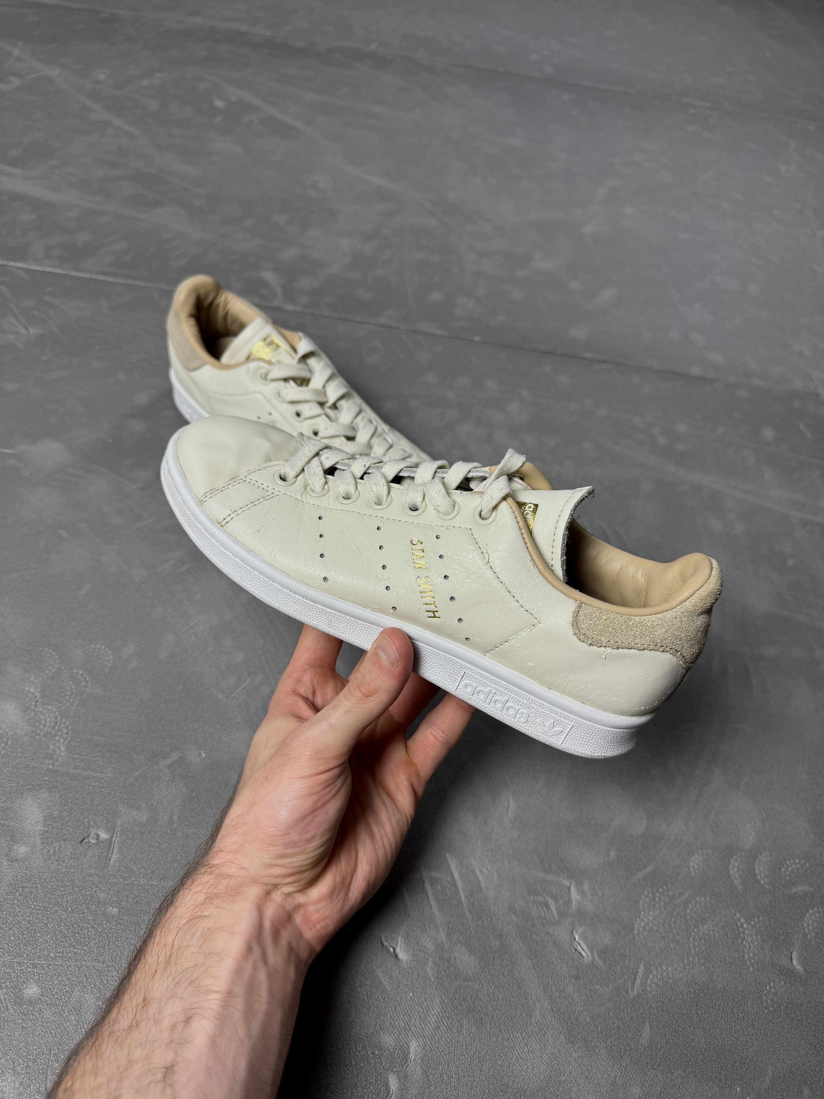 Adidas × Vintage Adidas Stan Smith beige leather sneakers shoes retro y2k Size US 5.5 / EU 38 - 3 Thumbnail