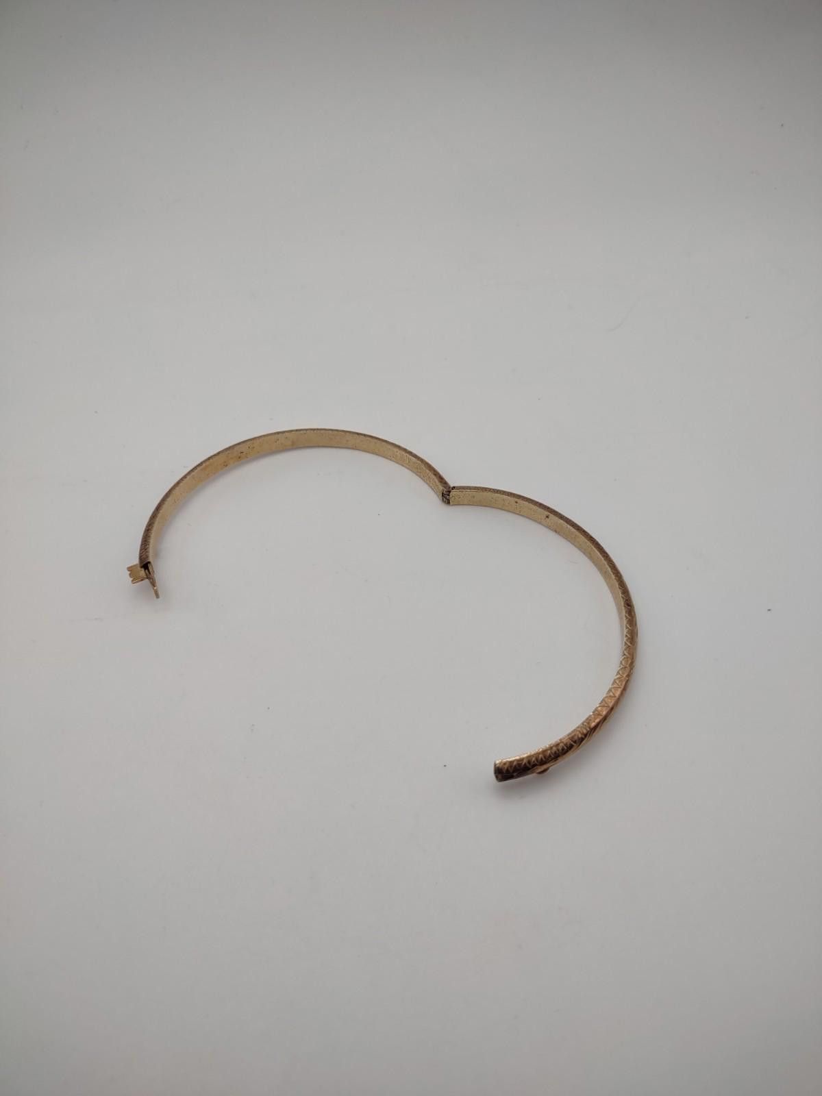 The Unbranded Brand Vintage Sterling Silver Hinged Bangle Bracelet 925 Etched Size ONE SIZE - 3 Thumbnail