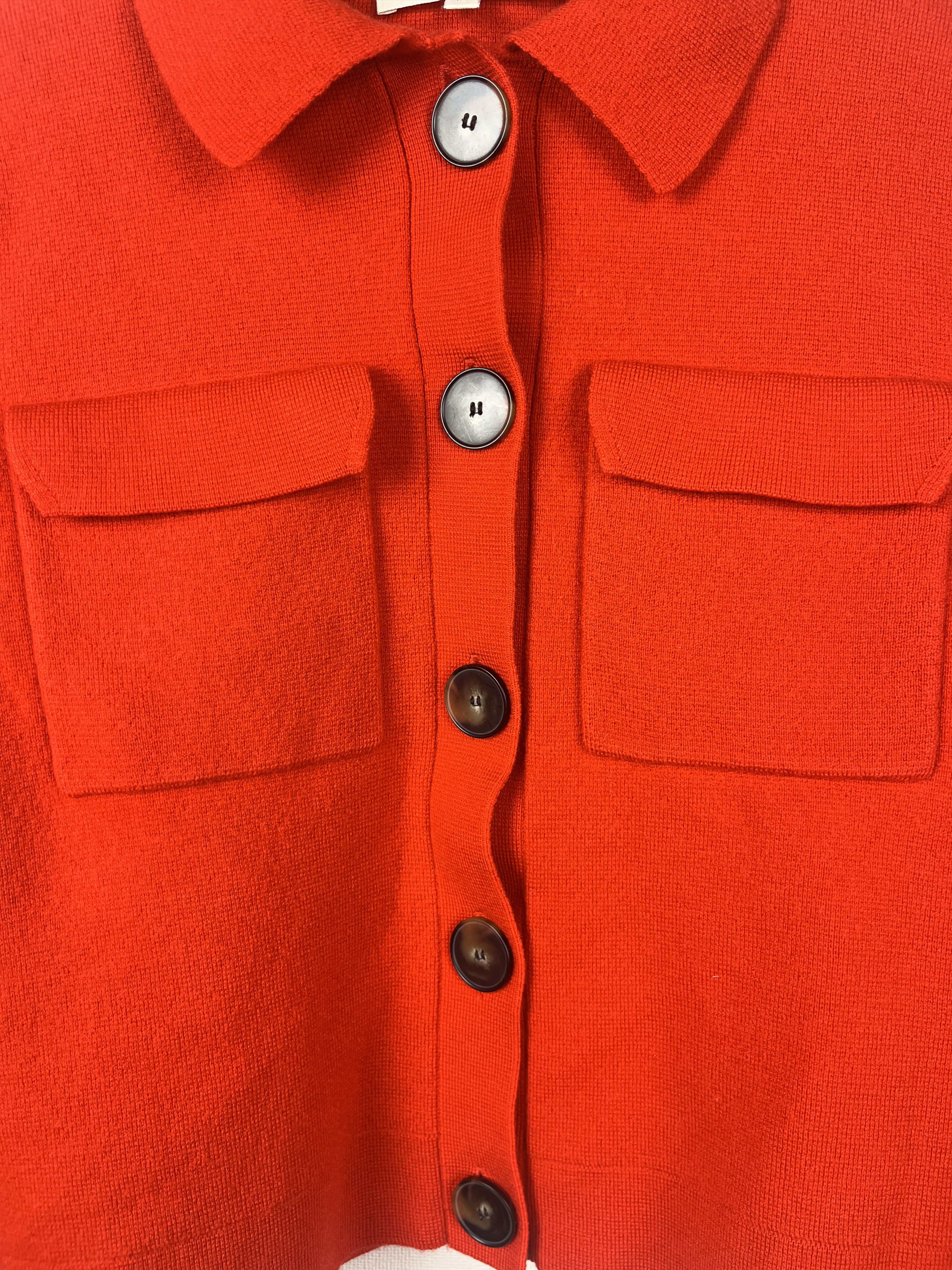 Sezane La Maille Sezane Betty Cardigan Coral Red Merino Wool Size M Size M / US 6-8 / IT 42-44 - 7 Thumbnail