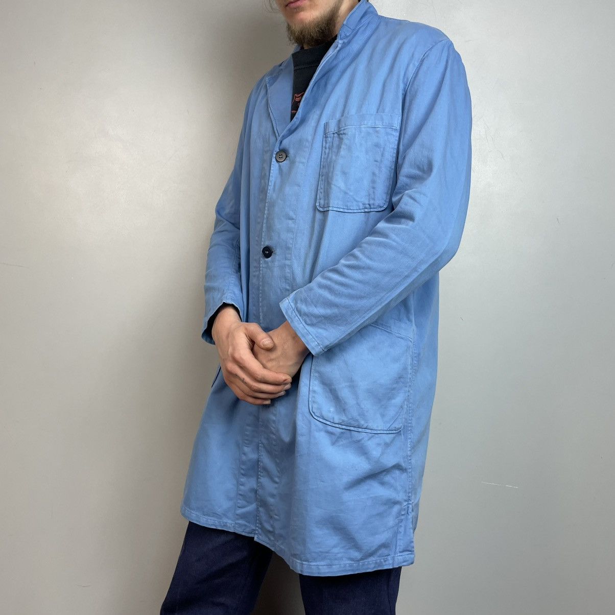 Le Laboureur Vintage French Workwear Lab Coat Shop Coat Bleu de Travail Size US M / EU 48-50 / 2 - 3 Thumbnail
