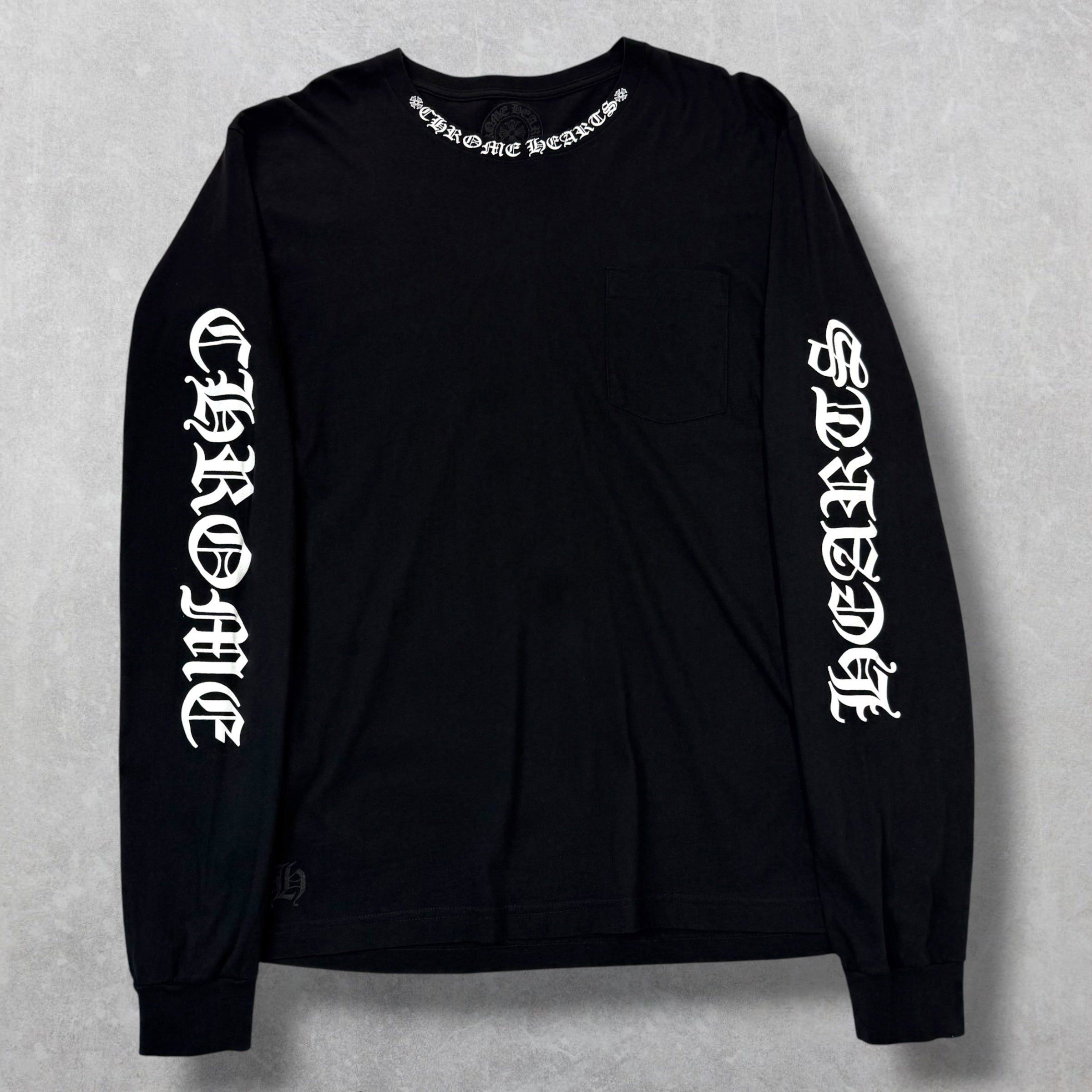 Chrome Hearts Chrome Hearts White Neck Logo L/S Tee Black XL Size US XL / EU 56 / 4 - 1 Thumbnail