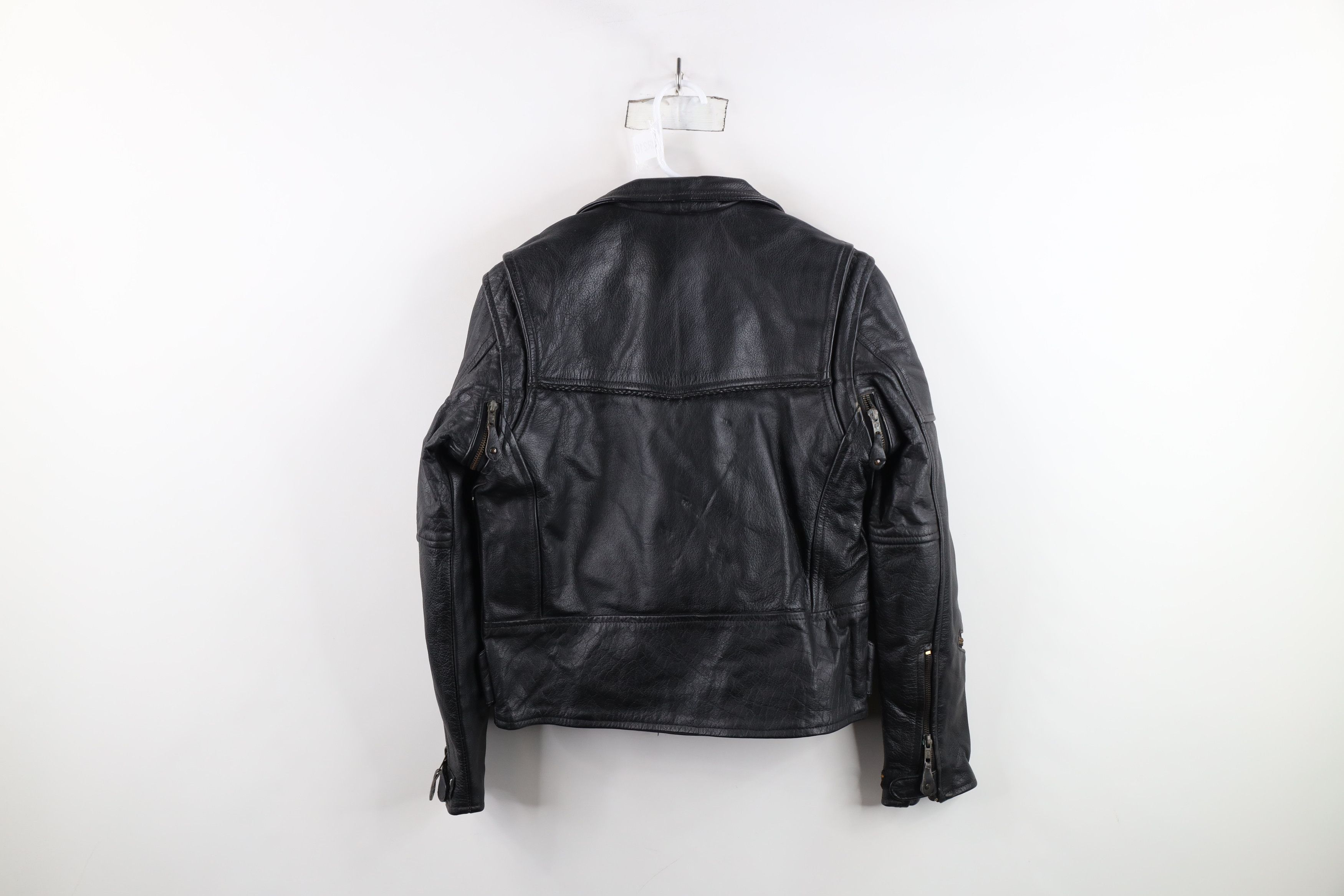 Vintage Vintage 90s Streetwear Braided Leather Motorcycle Jacket Size US M / EU 48-50 / 2 - 15 Thumbnail