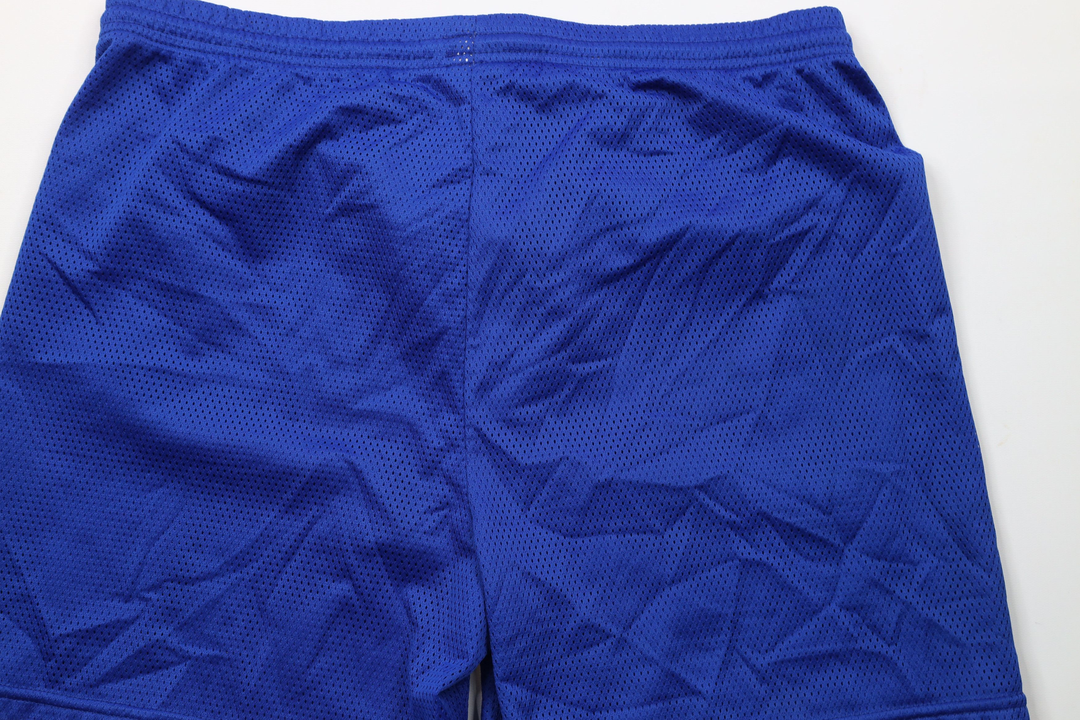 Nike × Vintage Vintage 90s Nike Mini Swoosh Above Knee Mesh Shorts Blue Size US 34 / EU 50 - 11 Thumbnail