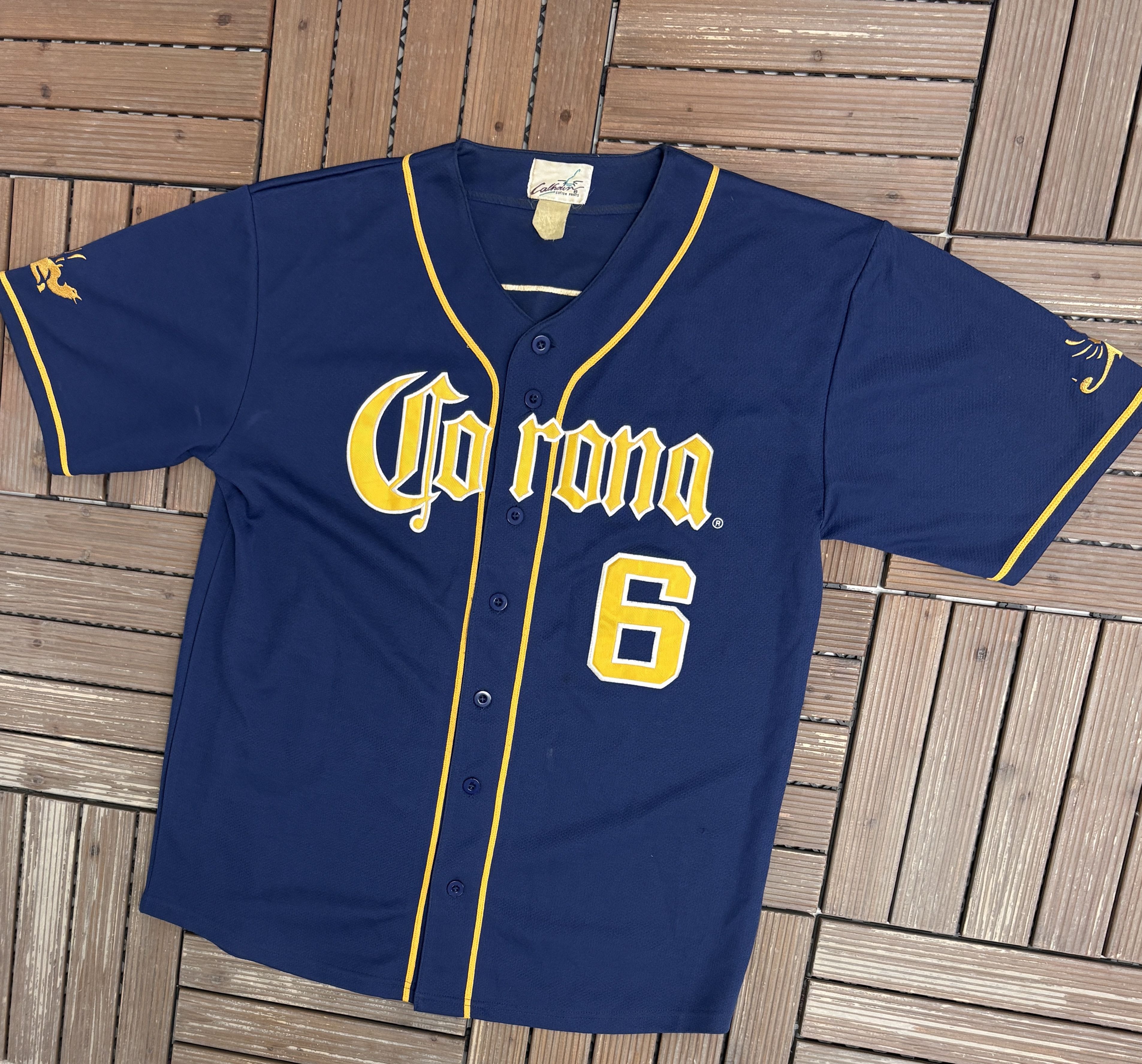 Vintage Corona Beer Stitched Vintage Baseball Jersey Size US XL / EU 56 / 4 - 3 Thumbnail