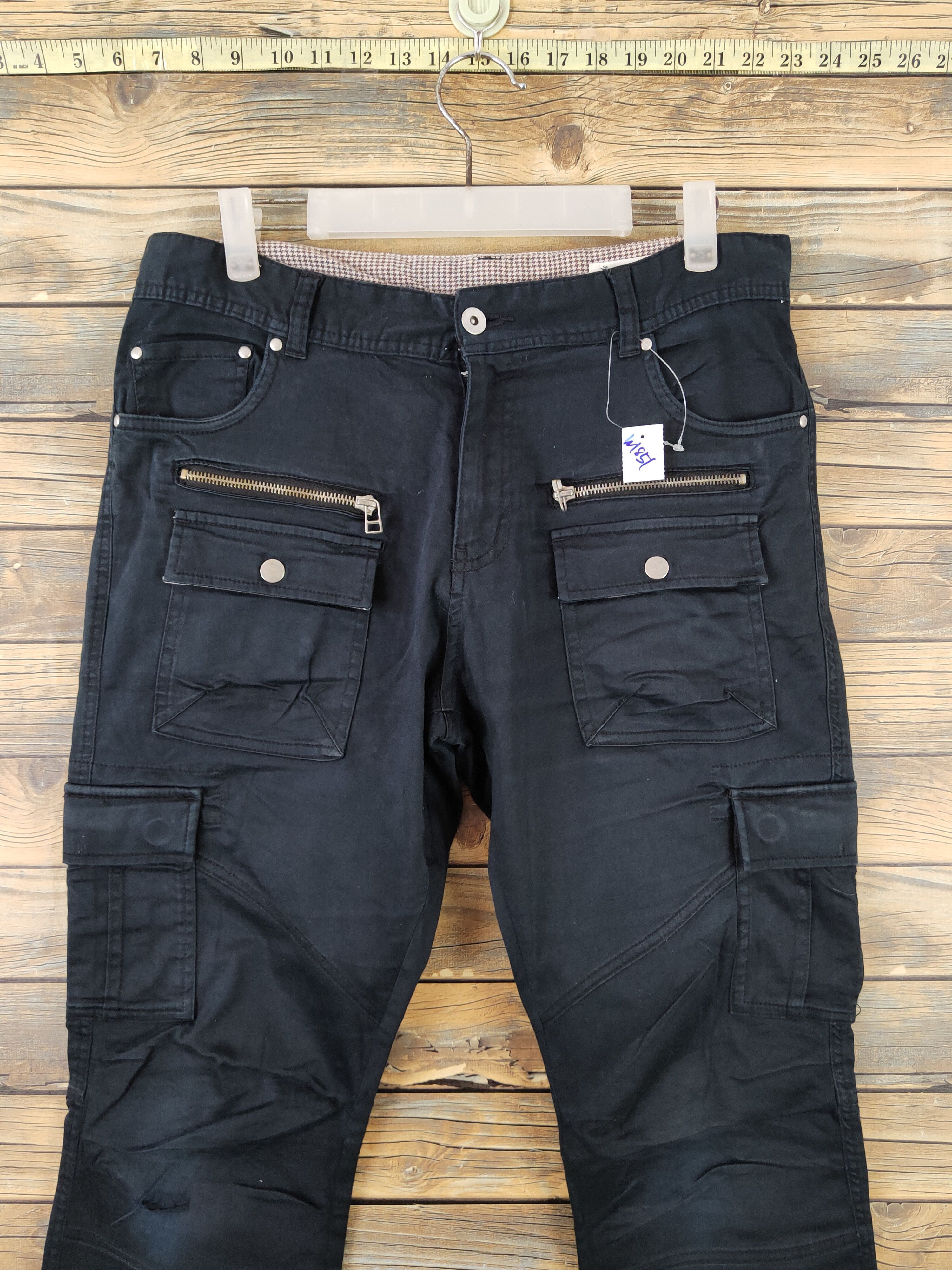 semanticdesign Semantic Design Black punk Multipocket Cargo Pants #W1851 Size US 32 / EU 48 - 2 Thumbnail
