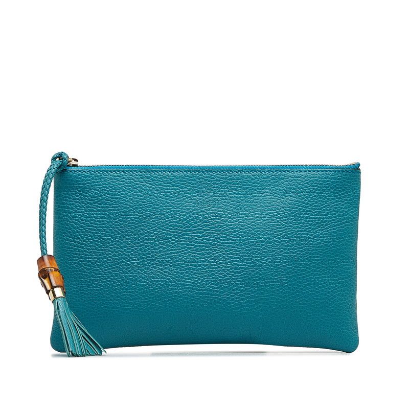 Gucci Gucci Gucci Bamboo Tassel Leather Clutch Bag Leather Clutch Bag 449652 in Very Good Condition Size ONE SIZE - 1 Thumbnail