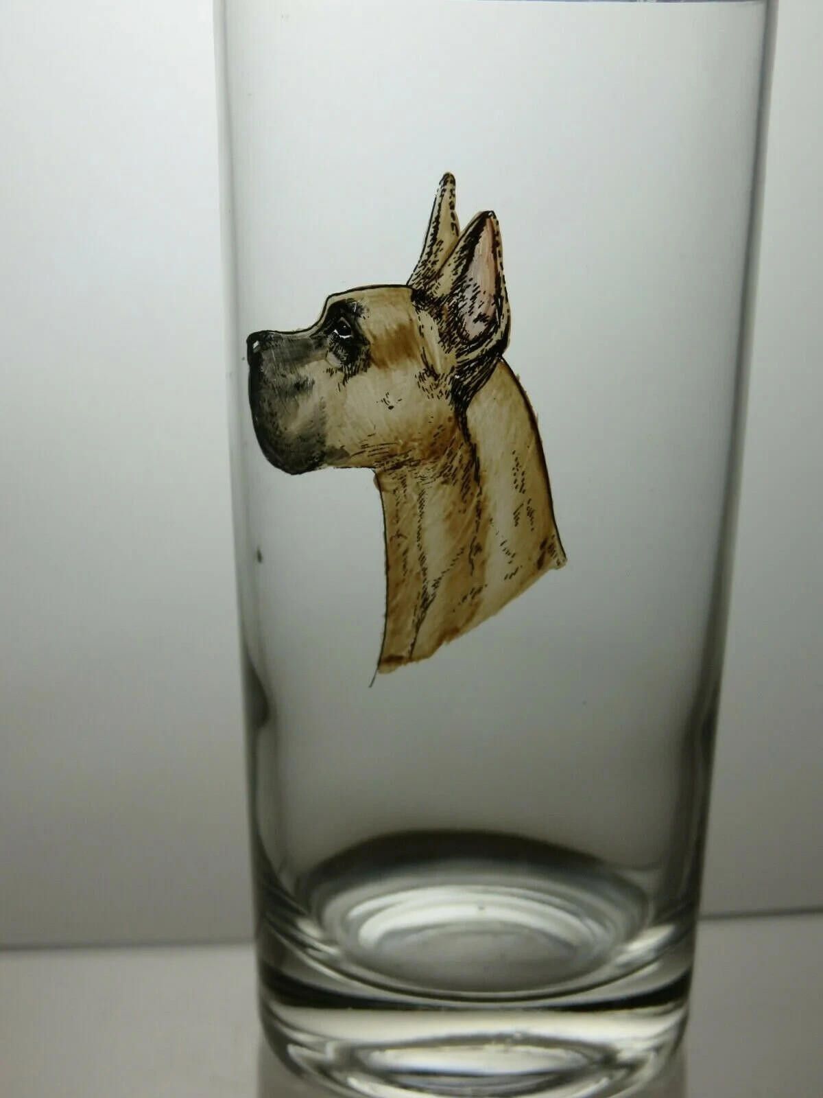 The Unbranded Brand 4 x Glass Highball Tumblers Hand Painted Dog Picture 5 1/2" Size ONE SIZE - 3 Thumbnail