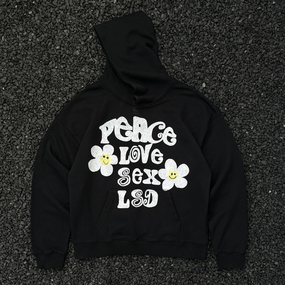 Japanese Brand × Vintage Peace Love sex Loose Hoodie Size US S / EU 44-46 / 1 - 2 Thumbnail