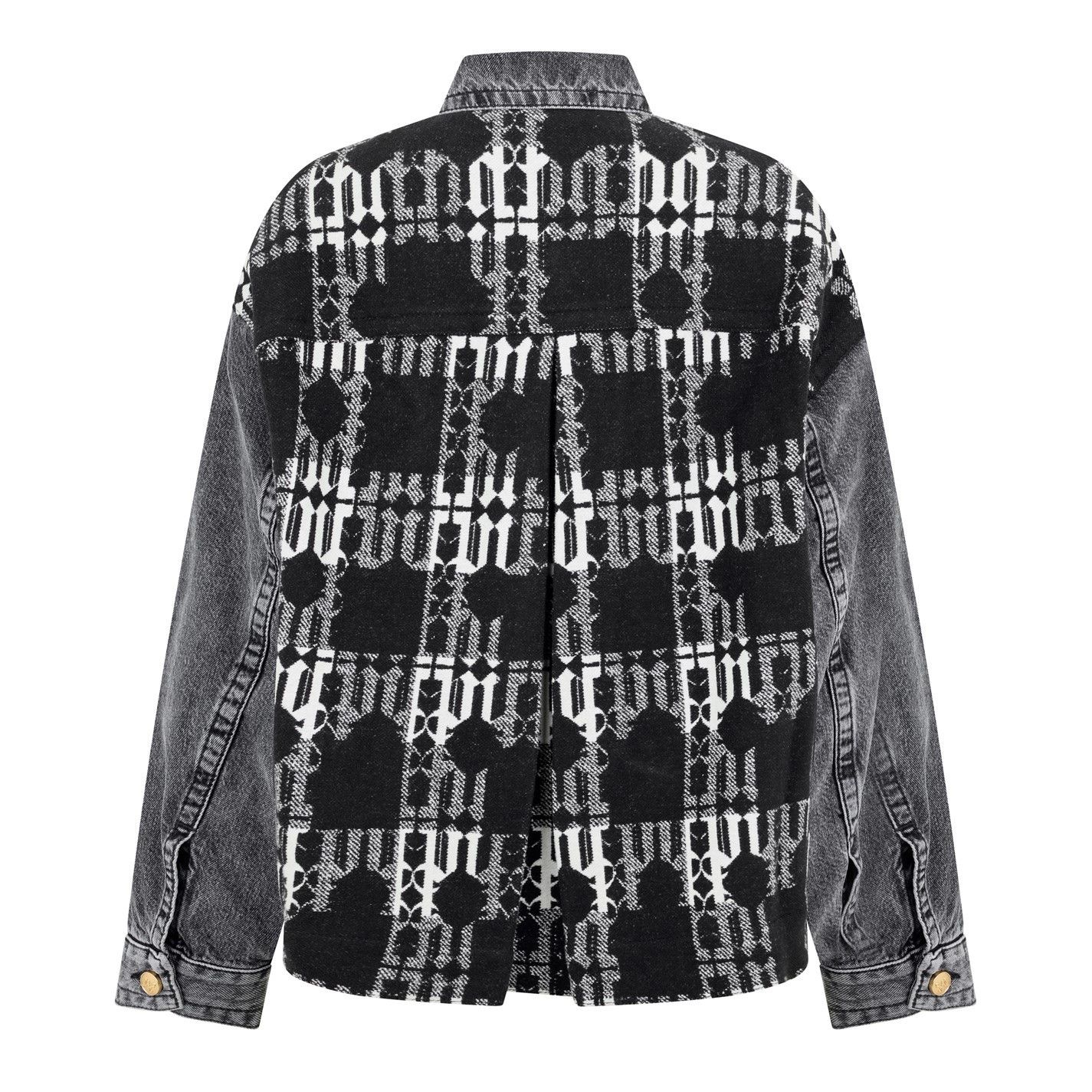 Palm Angels o1g2r1mq0325 Monogram Checked Denim Jacket in Multicolor Size XS / US 0-2 / IT 36-38 - 2 Thumbnail