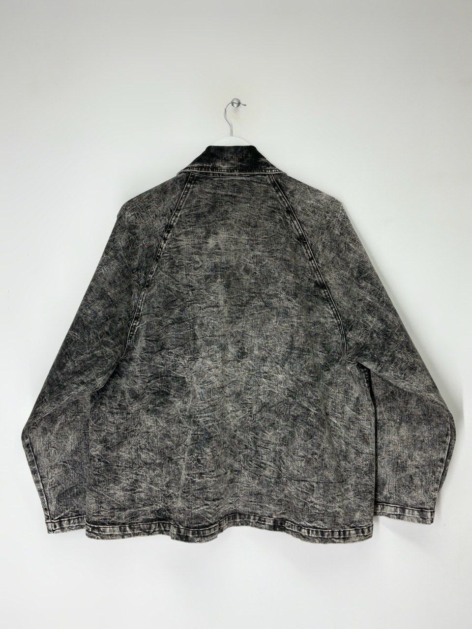 Norma Kamali Norma Kamali Black Acid Washed Denim A-Line Jacket Coat Size L / US 10 / IT 46 - 4 Thumbnail