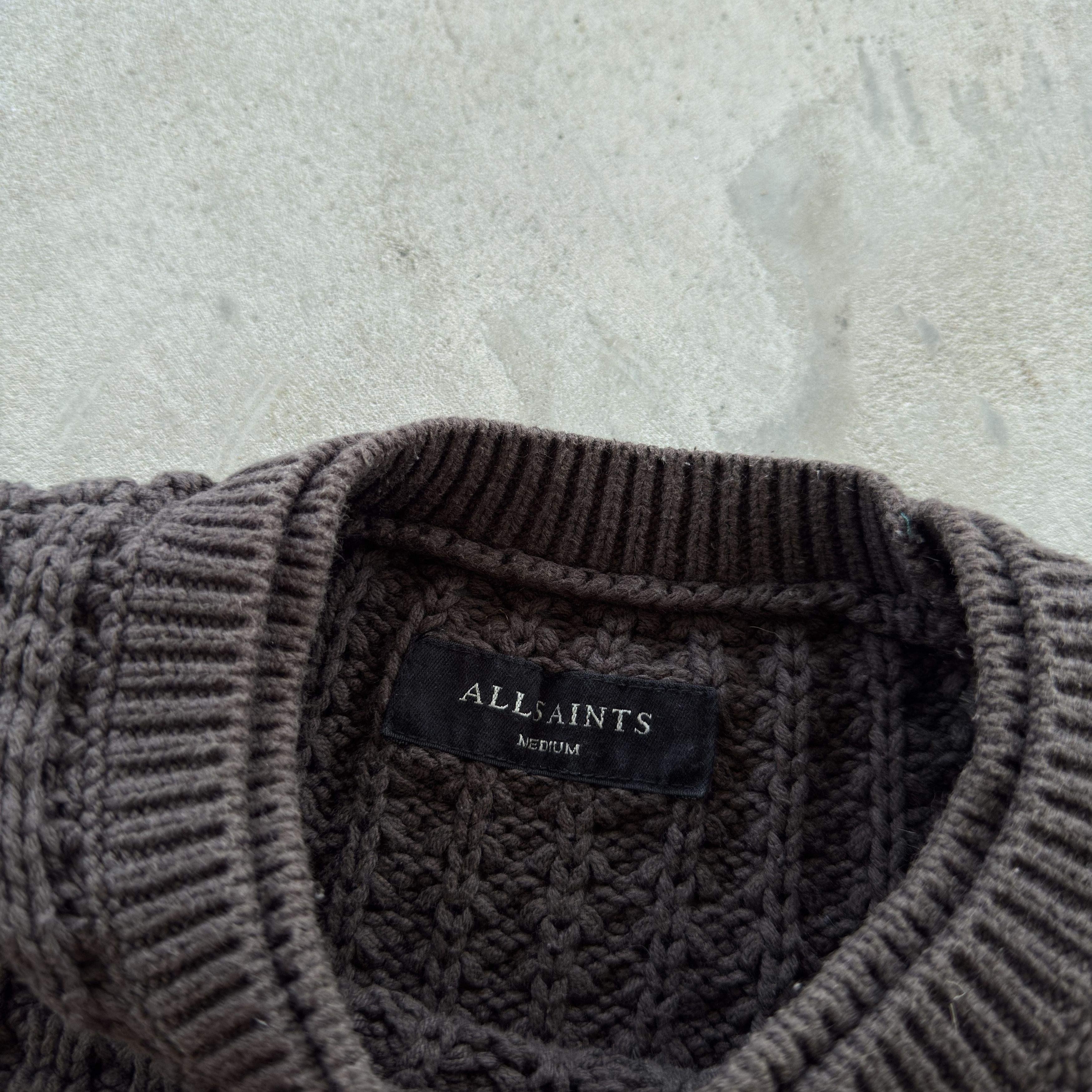 Allsaints AllSaints Waffle Knit Sweater Dark Brown Crewneck Size M Size US M / EU 48-50 / 2 - 5 Thumbnail