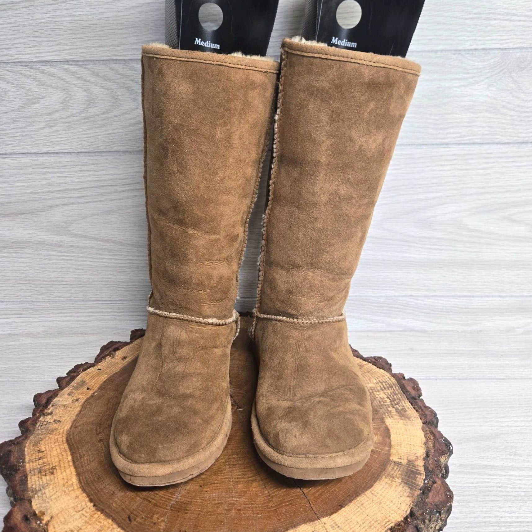 Vintage L.L. Bean Boots Brown Suede Pull On Fleece Lined Winter Ankle Sherpa Women's 7M Boots Women Brown Suede Wool Lined Winter Snow Boot 7M Size M / US 6-8 / IT 42-44 - 3 Thumbnail