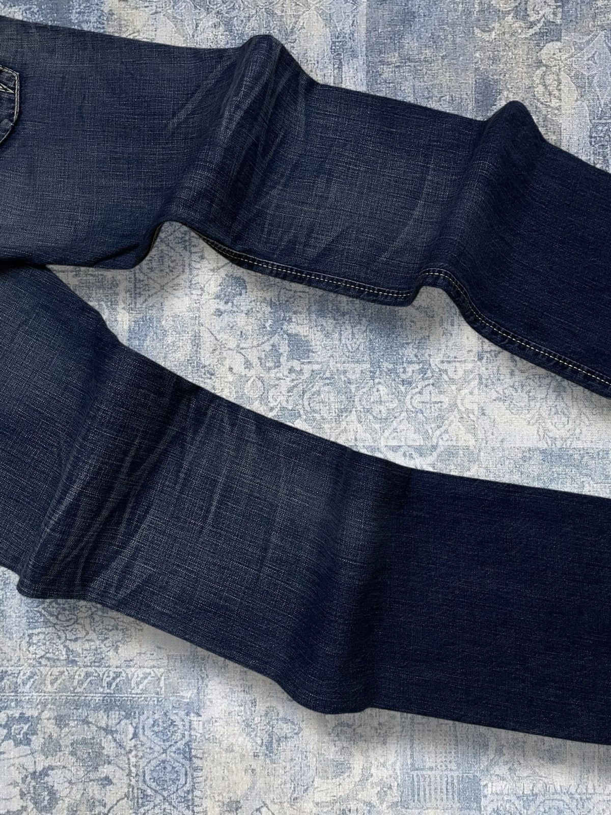 Edwin Vintage 90s Japan Designer Edwin Blue Trip Distressed Denim Size US 32 / EU 48 - 14 Thumbnail