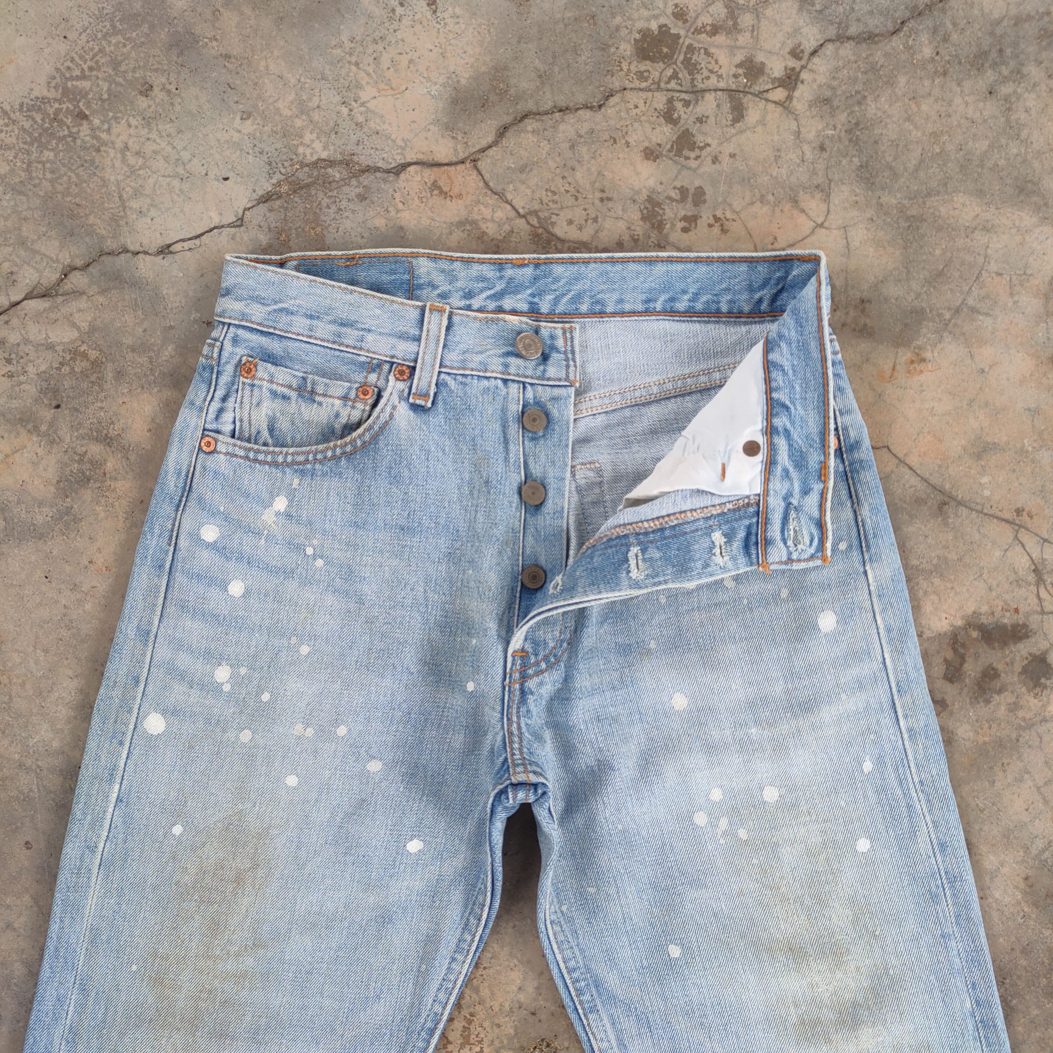 Levi's Vintage Clothing W28 VINTAGE LEVI'S 501 00' PAINT FADED JEANS DENIM PANTS Size US 28 / EU 44 - 4 Thumbnail