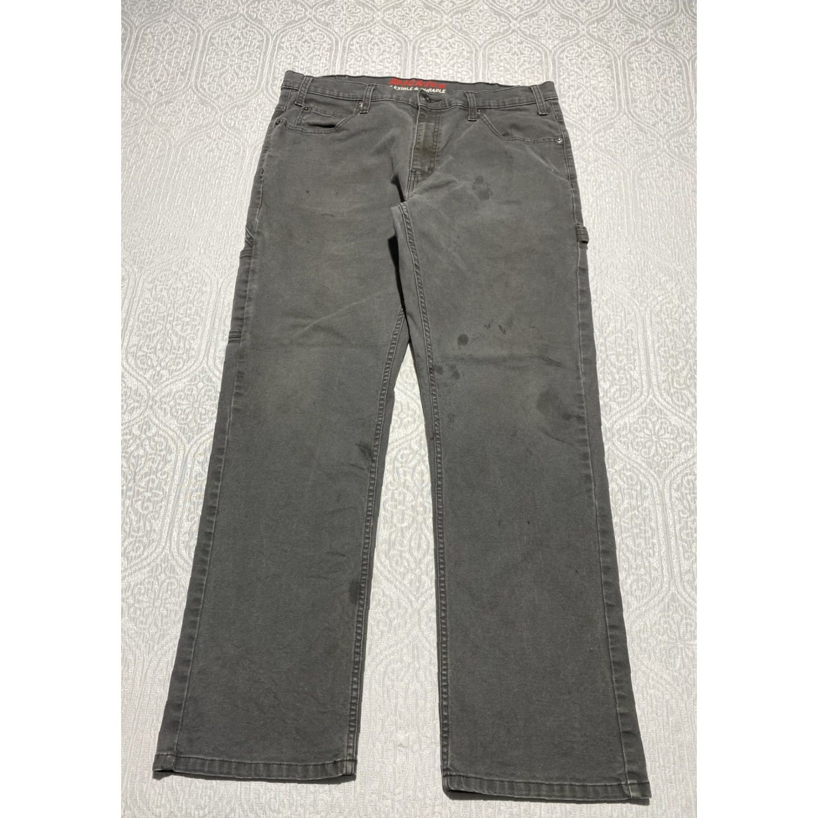 Dickies Dickies Pants Mens 36x30 Gray Workwear Carpenter Cotton Spandex Stretch Pockets Utility Regular Straight 5-Pocket Jeans Zip Fly Grenge? Size US 36 / EU 52 - 2 Thumbnail