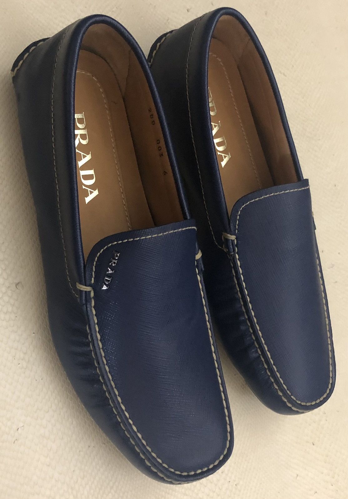 Prada Prada 🇮🇹 bluette saffiano leather Prada vamp slip on 7 NEW Size US 7 / EU 40 - 1 Thumbnail