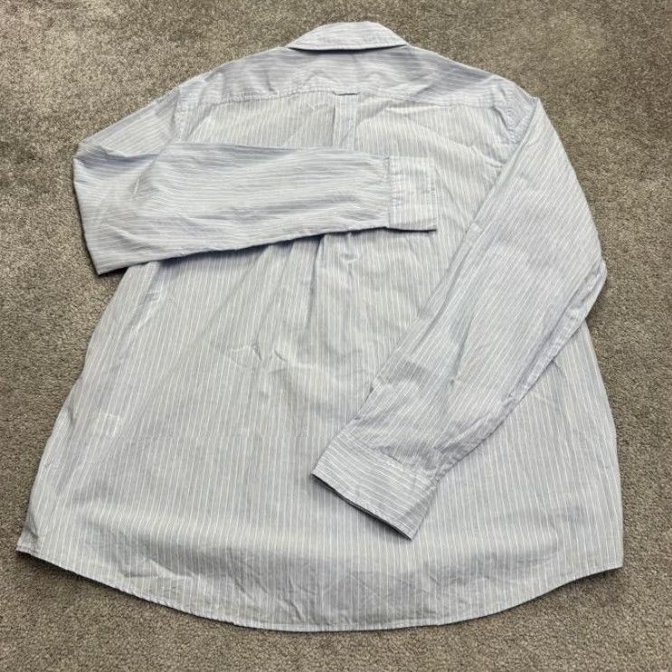 Vintage JACK SPADE Men's Dress Shirt 2XL Blue White Striped Cotton Casual Workwear Size 48R - 2 Thumbnail