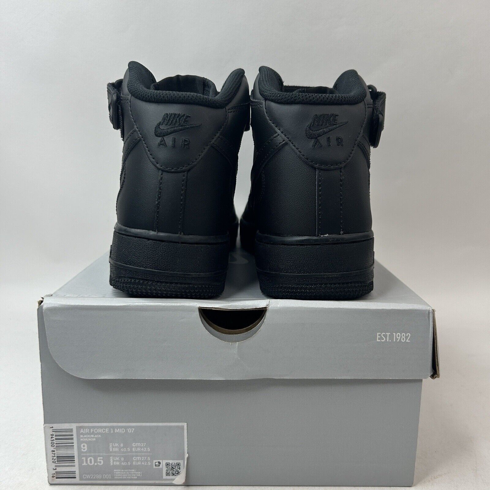 Nike Nike Air Force 1 Mid '07 "Triple Black" 2024 Size US 9 / EU 42 - 4 Thumbnail