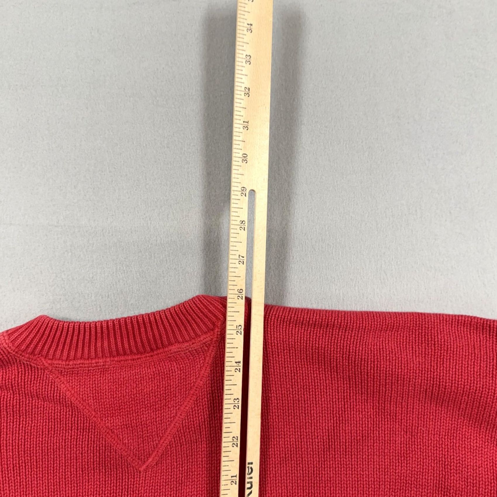 Tommy Hilfiger VINTAGE Tommy Hilfiger Sweater Mens XL Red Cotton Crest Logo Crewneck Pullover Size US XL / EU 56 / 4 - 6 Thumbnail