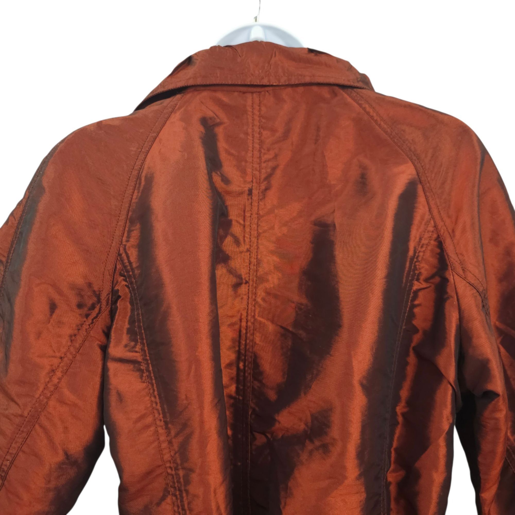 Chicos Chicos Short Trench Coat Jacket L/12 Tie Belt Bronze Copper Size L / US 10 / IT 46 - 12 Thumbnail