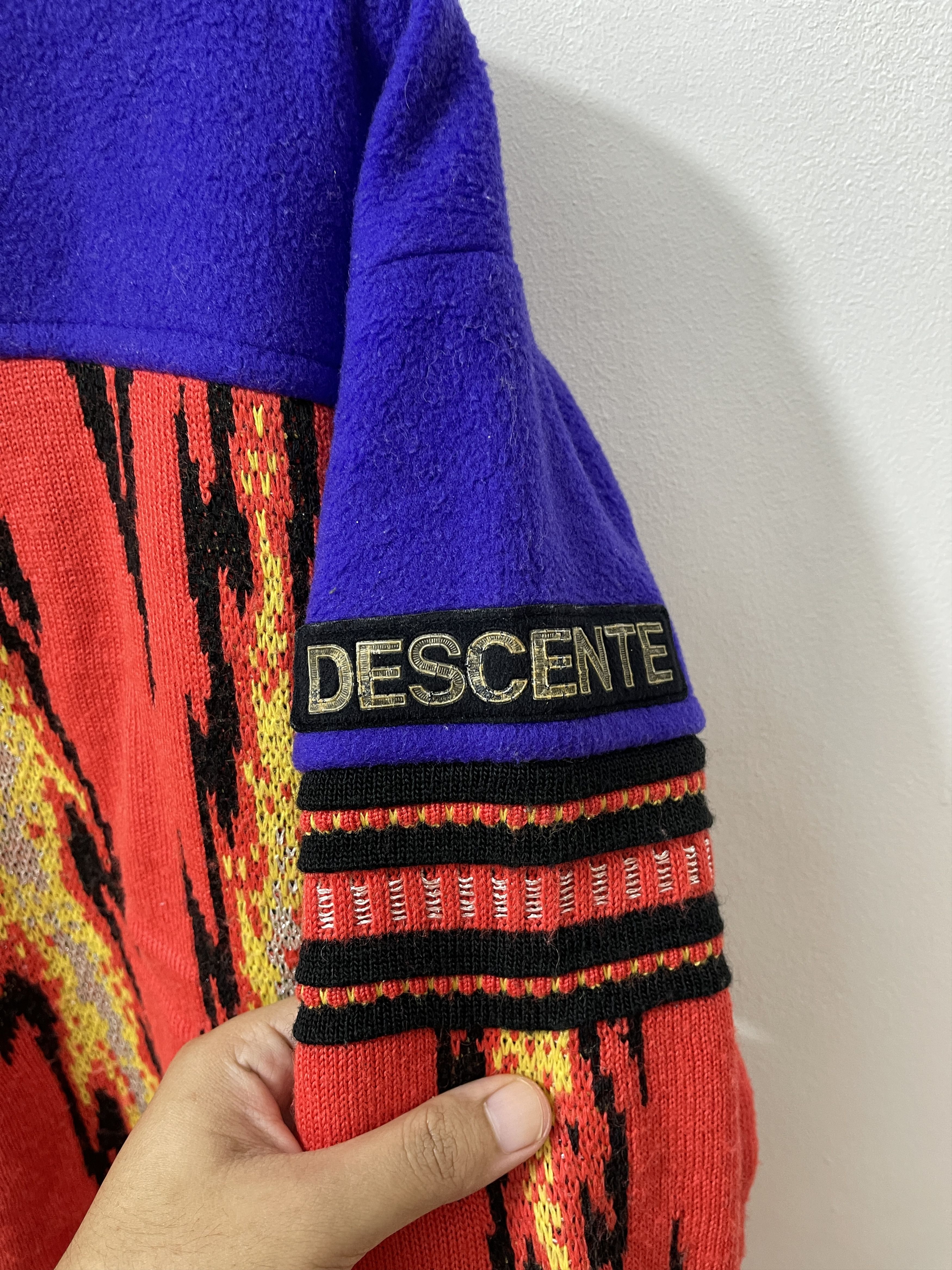 Vintage 90s Descente Crazy Fire Flames Ninja Longsleeve Size US L / EU 52-54 / 3 - 4 Thumbnail