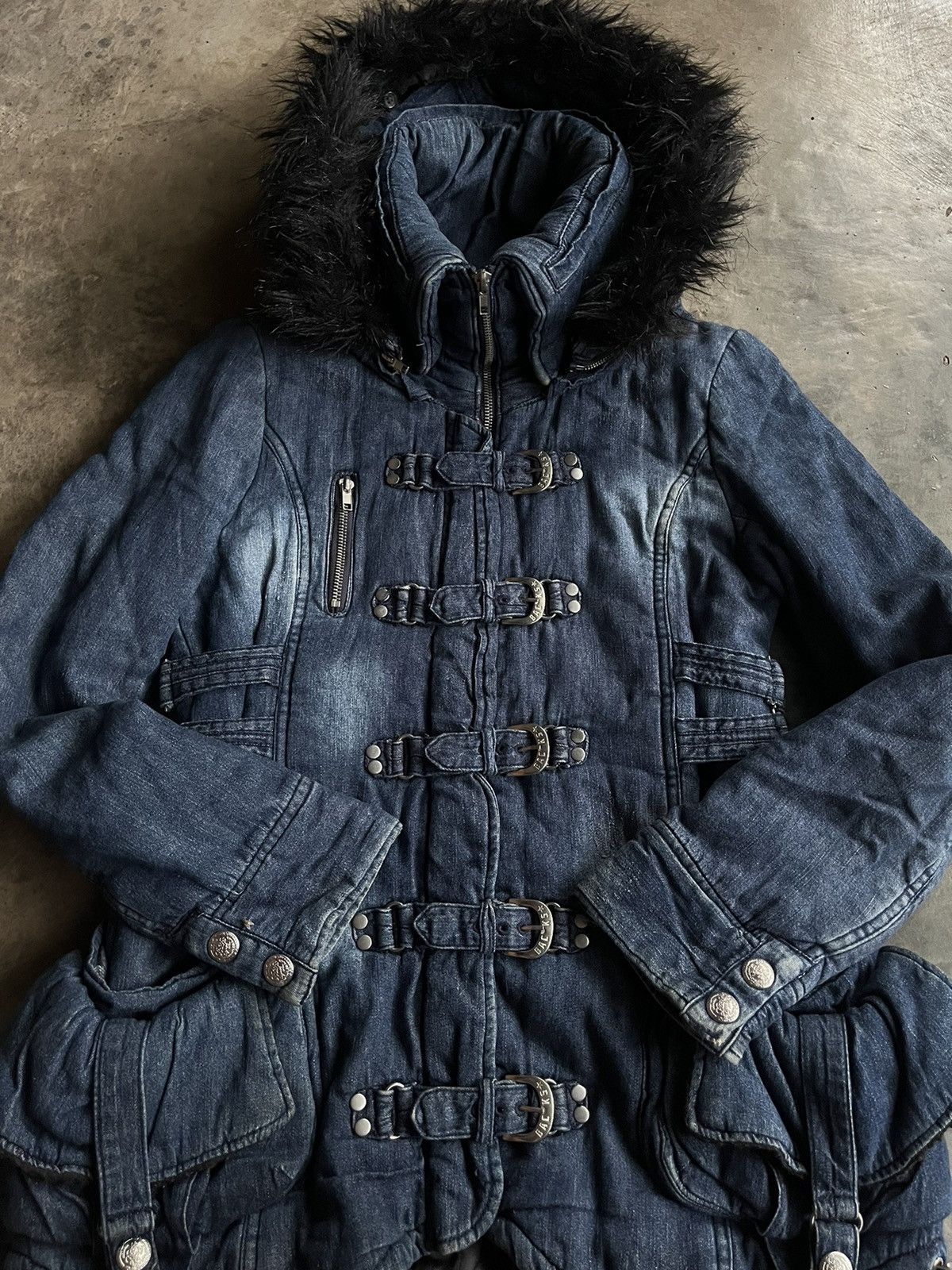 14th Addiction × KMRii × Yasuyuki Ishii Vintage Backs Bono Gothic Bondage Boa Fur Hooded Jacket Punk Size US S / EU 44-46 / 1 - 3 Thumbnail