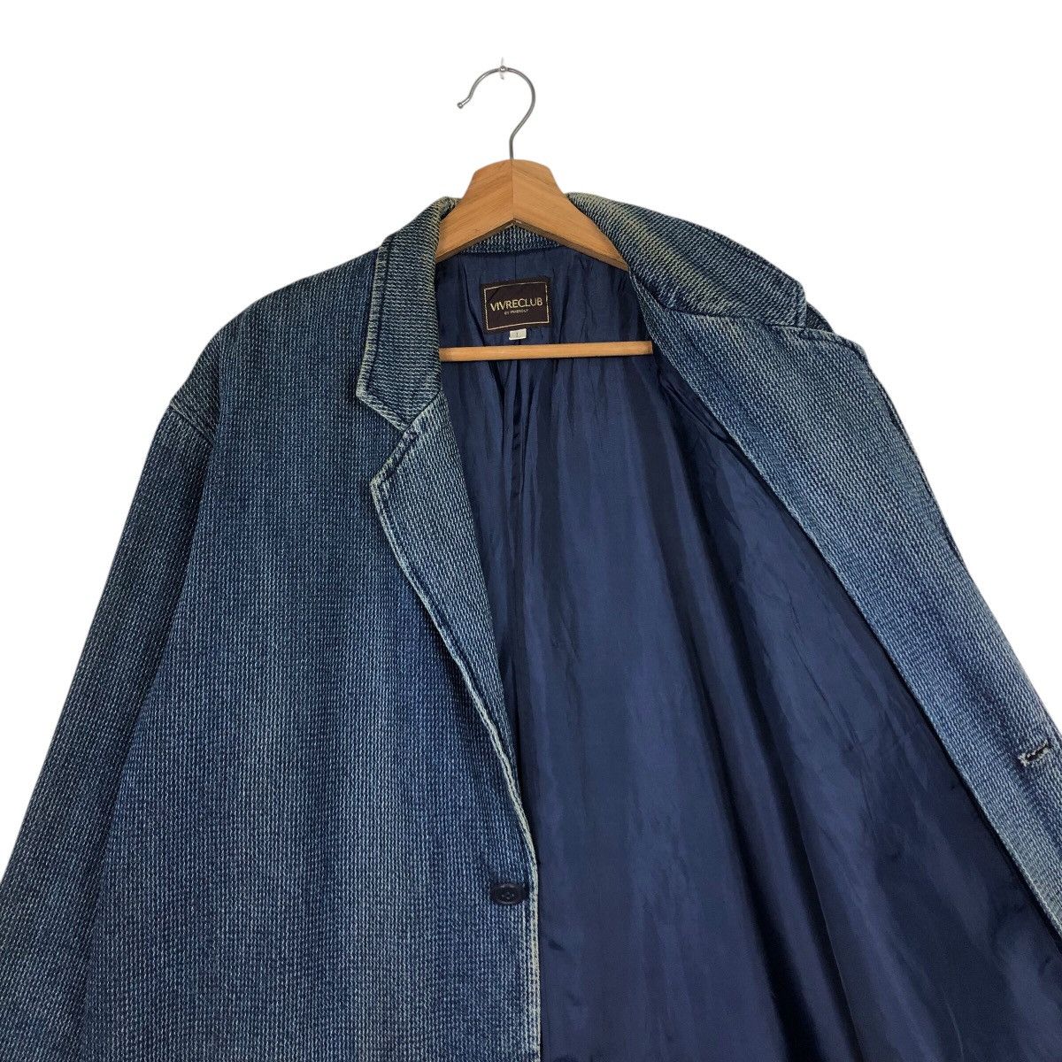 Indigo 📌Vintage Denim Indigo Chore Jacket Vivreclub Issey Miyake Size US L / EU 52-54 / 3 - 13 Thumbnail