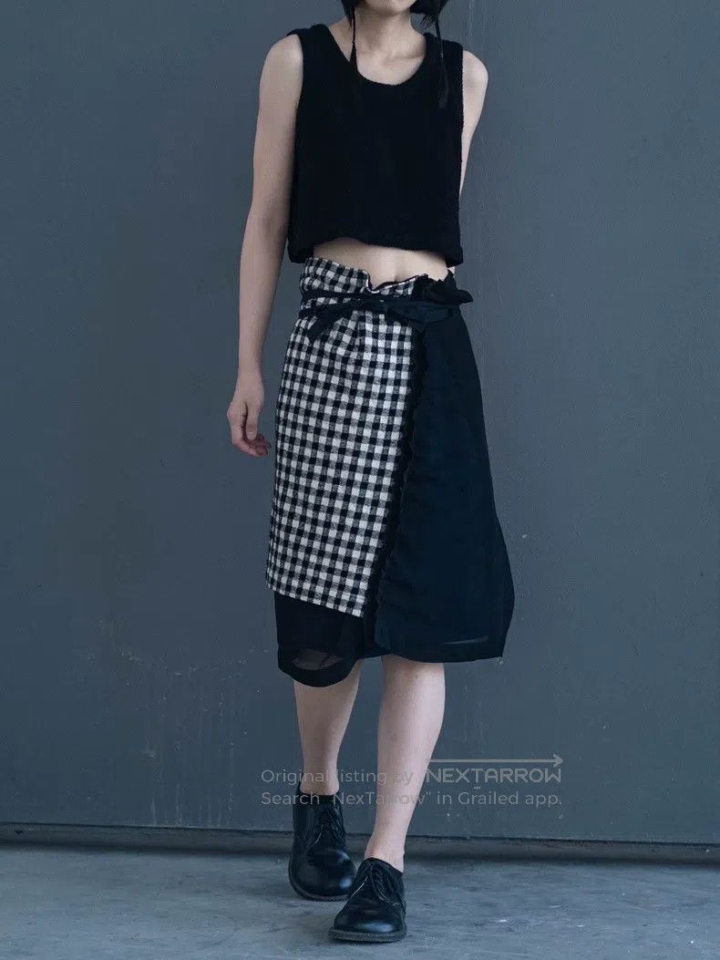Comme des Garcons Comme Des Garcons Black and white check spliced wrap-aroun Size 23" - 3 Thumbnail