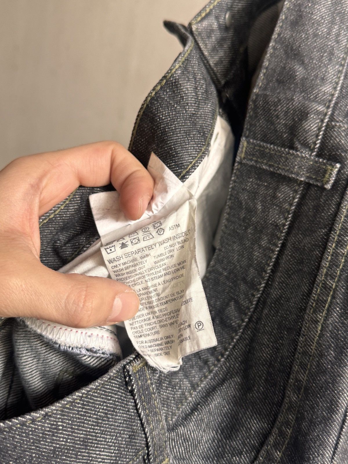 Helmut Lang Helmut Lang “Scissor” S/S 2003 Black Raw Denim Size US 30 / EU 46 - 11 Thumbnail