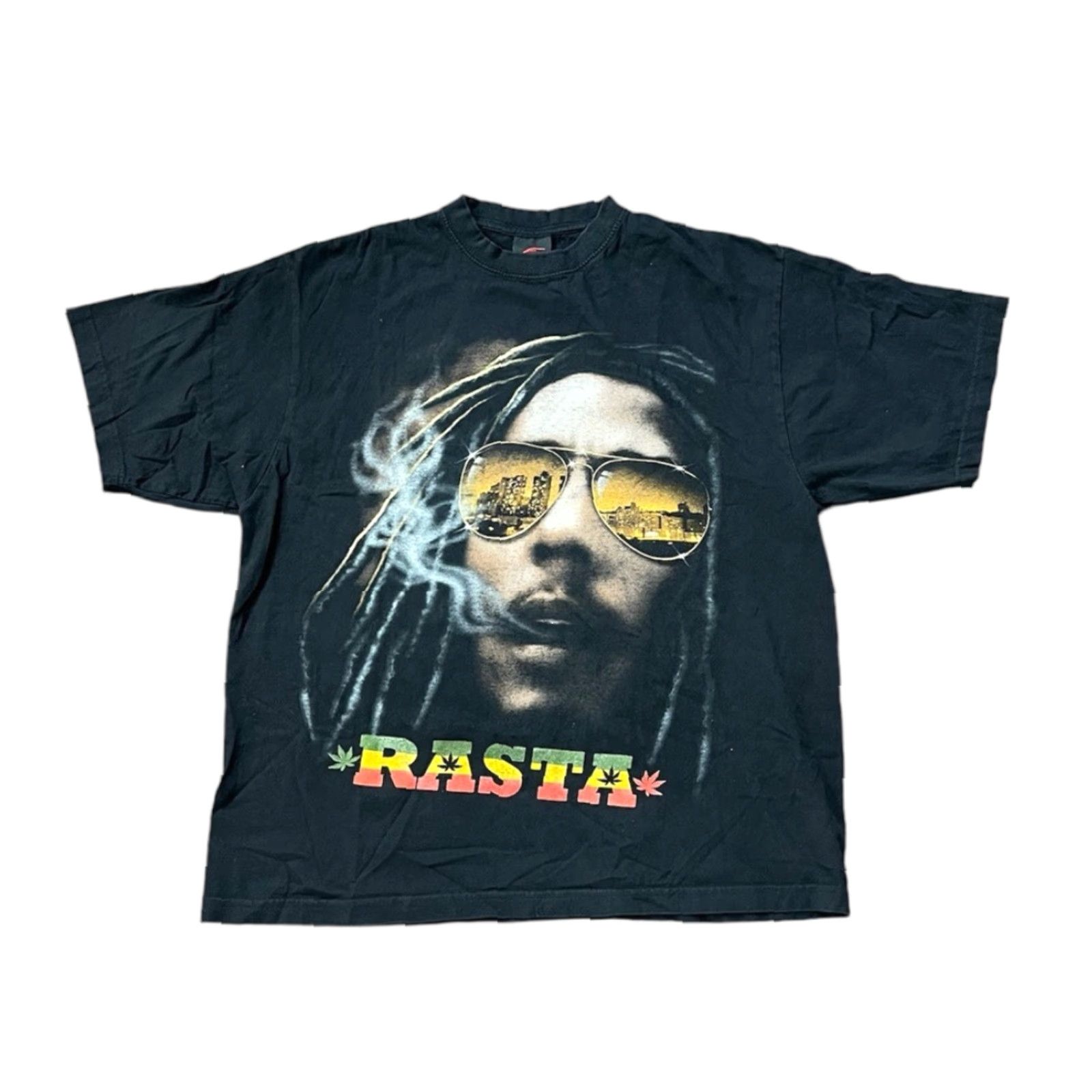 Vintage VINTAGE Bob Marley T Shirt Black XL Men Reggae Jamaica 90s Raggae Rasta Weed Logo Short Sleeve Cotton Crew Neck Mens Size US XL / EU 56 / 4 - 1 Thumbnail
