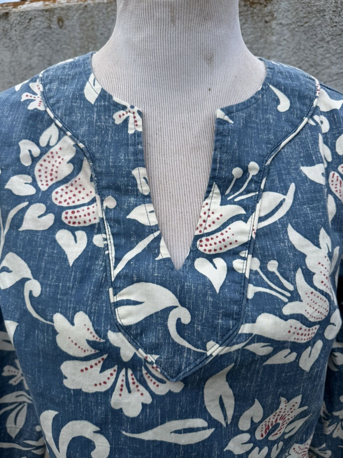 Reyn Spooner Reyn Spooner Tunic Women's S Hawaiian Blouse Blue/White Size S / US 4 / IT 40 - 3 Thumbnail