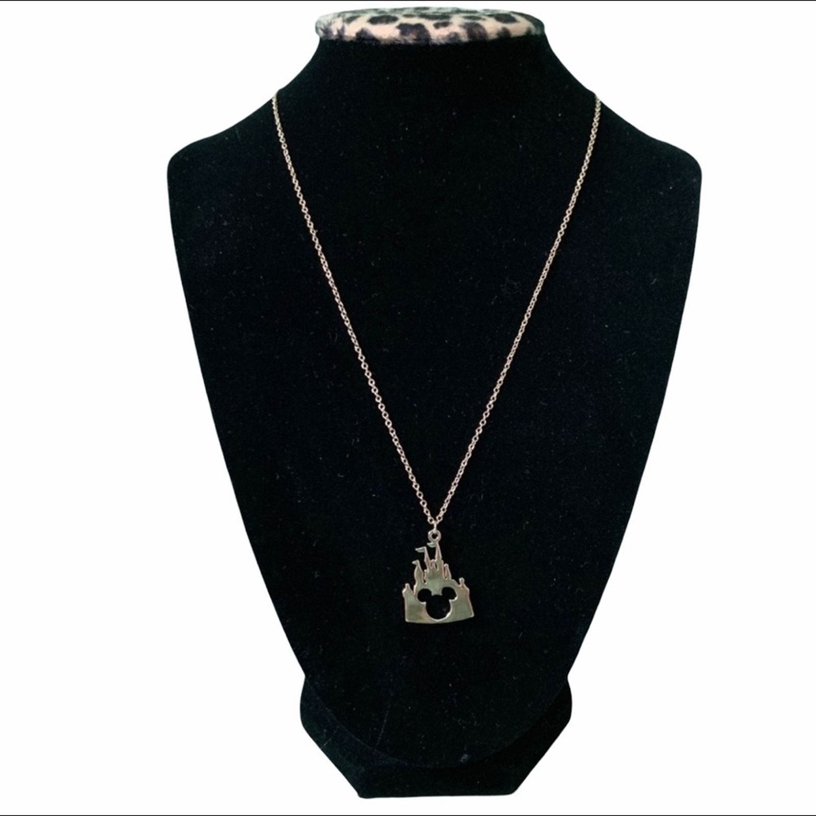 Other New Gold Castle Mickey Mouse Pendant Necklace Size ONE SIZE - 2 Thumbnail