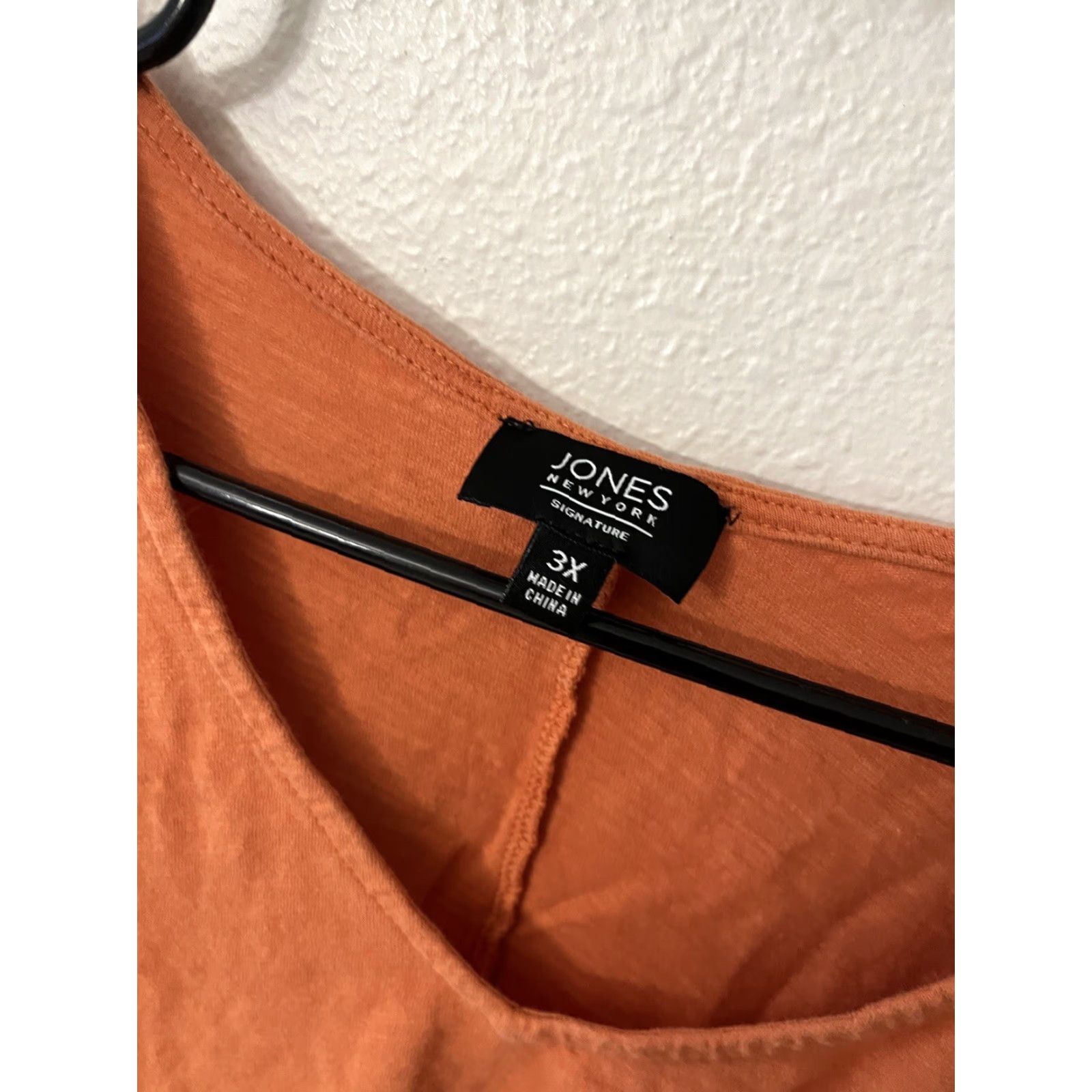 Jones New York Jones New York Signature Women's T-Shirt Short Sleeve V-Neck Orange 3X Plus Size Size XXL / US 16-18 / IT 52-54 - 3 Thumbnail