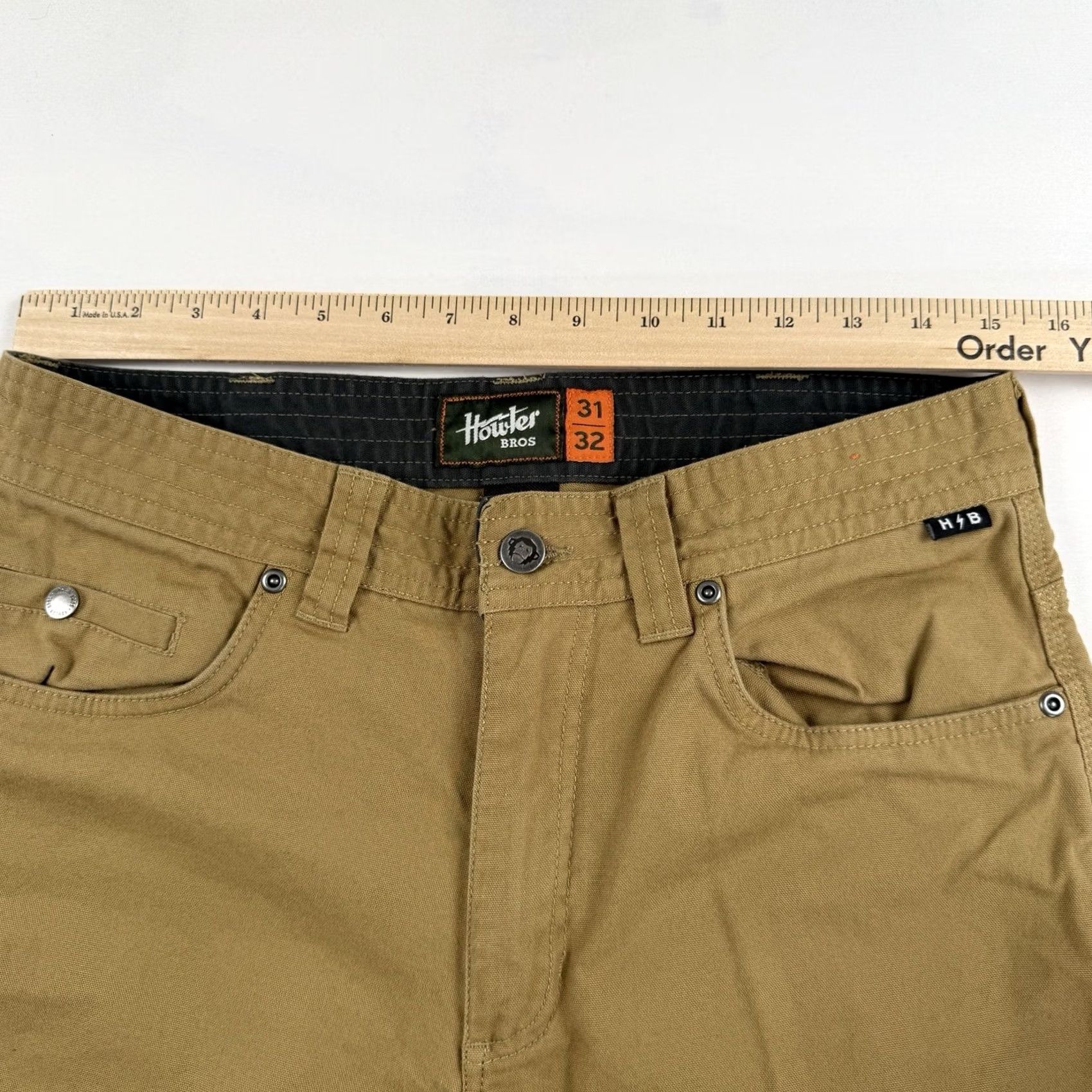 Howler Brothers Howler Brothers Pants Mens 30x31 Brown Frontside 5 Pocket Cordura Stretch Canvas Pants Regular Straight Brown 5-Pocket Frontside 30 Mens Size US 30 / EU 46 - 7 Thumbnail
