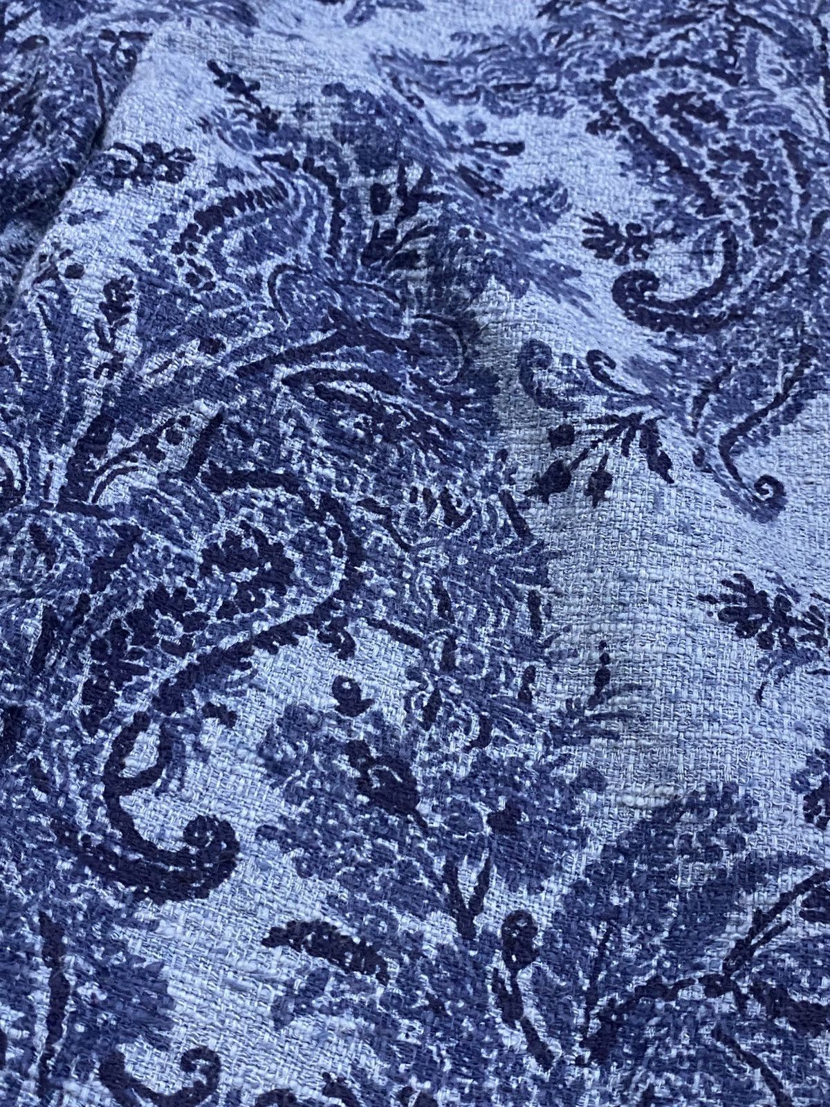 Japanese Brand Gallardagalante Indigo Paisley Jacquard Trousers (Size 1) Size US 28 / EU 44 - 5 Thumbnail