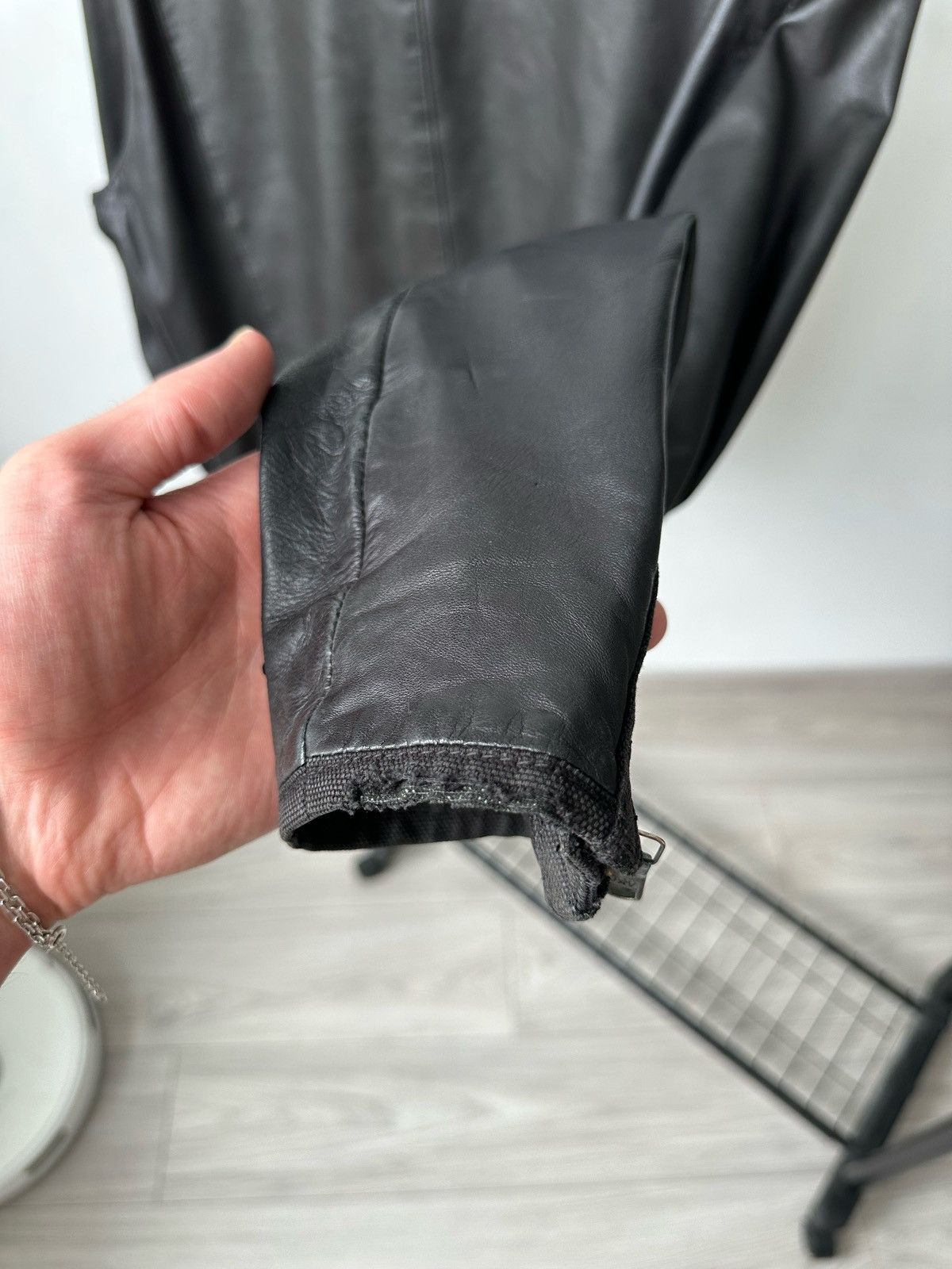 John Varvatos John Varvatos Classic Black Washed Leather Biker Jacket Size US M / EU 48-50 / 2 - 11 Thumbnail