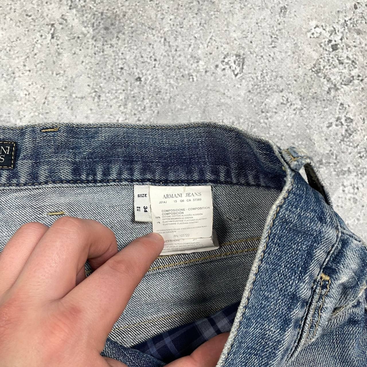 Armani Vintage 2000s ARMANI JEANS Distressed Y2K Jeans Blue Size 34 Size US 34 / EU 50 - 13 Thumbnail