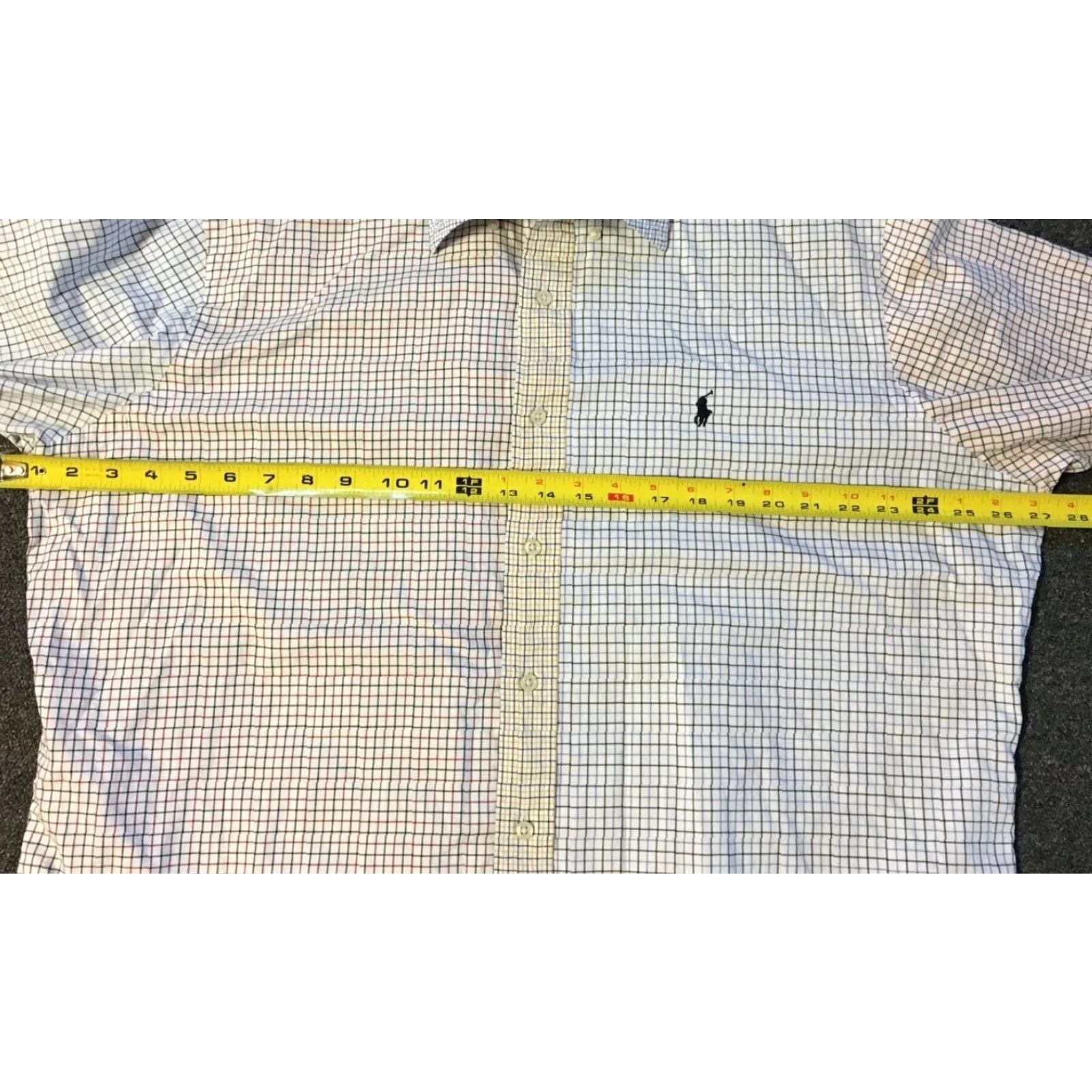 Polo Ralph Lauren VINTAGE Polo Ralph Lauren Shirt 90s Checkered Paneled Button-Down XL Blue Navy Sailing Nautical Sports USA Beach Classic Pattern Plaids & Checks Mens Size US XL / EU 56 / 4 - 7 Thumbnail