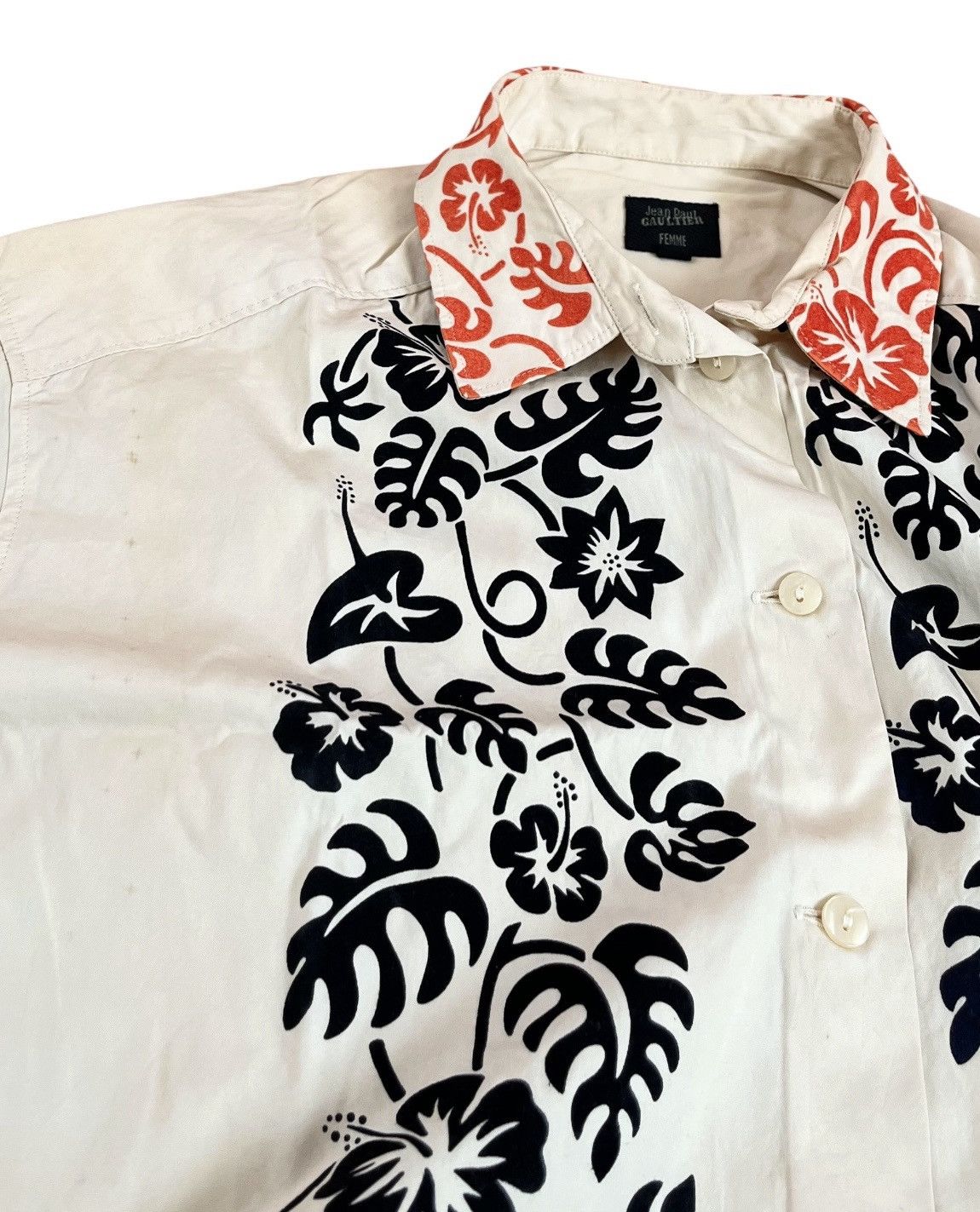 Jean Paul Gaultier TAX FREE 🇺🇸 jean paul gaultier femme floral button up shirt Size US M / EU 48-50 / 2 - 3 Thumbnail