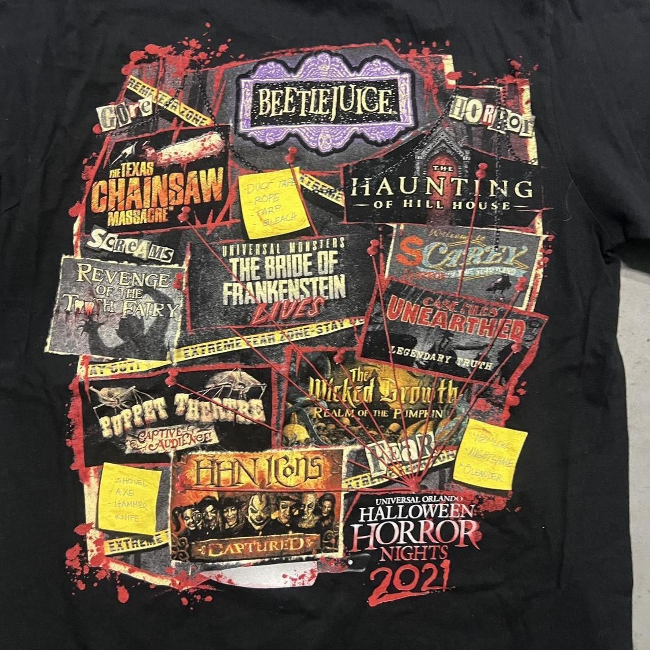 Vintage Crazy Vintage Y2K/2000s Halloween Horror Nights 2021 Beetlejuice Texas Chainsaw Massacre Graphic Tee! Size US S / EU 44-46 / 1 - 2 Thumbnail