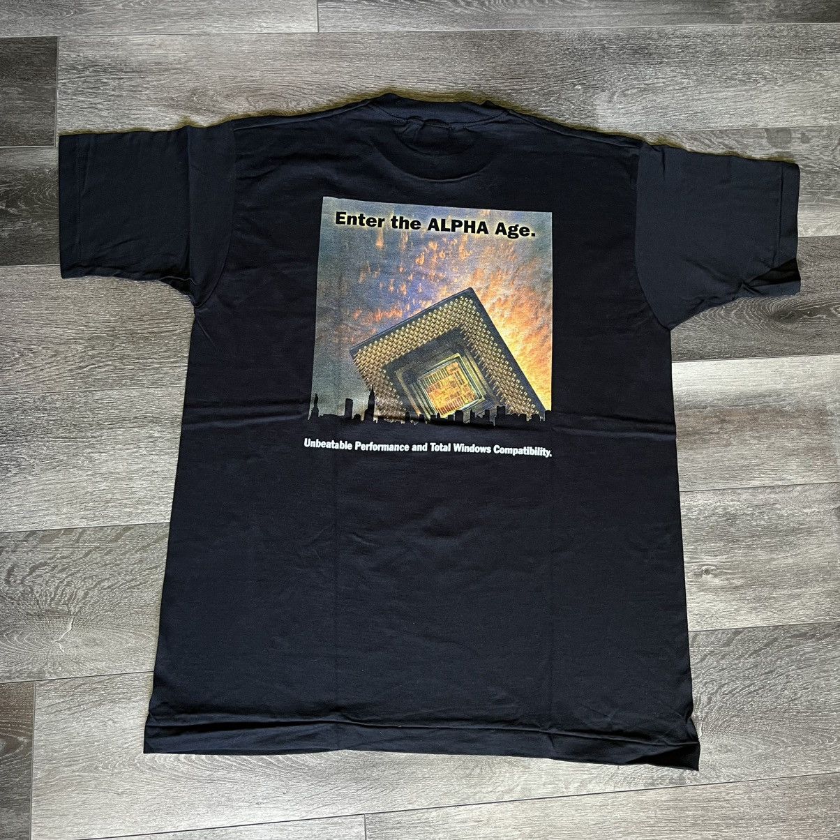 Microsoft × Vintage New Vintage 90s Digital Enter the Alpha Age Graphic T Shirt Size US XL / EU 56 / 4 - 1 Thumbnail