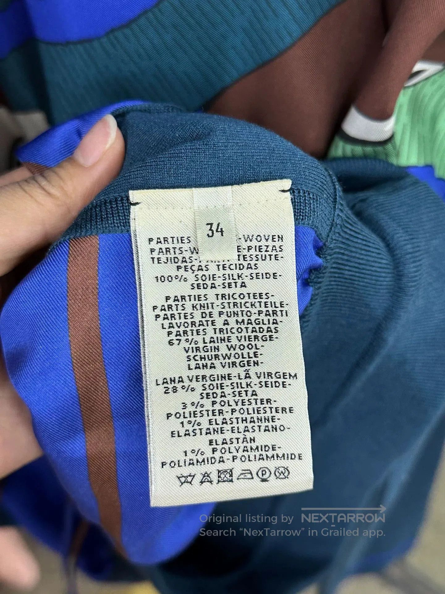 Hermes Hermes Blue V-Neck Silk Wool Sweater. Size US S / EU 44-46 / 1 - 5 Thumbnail