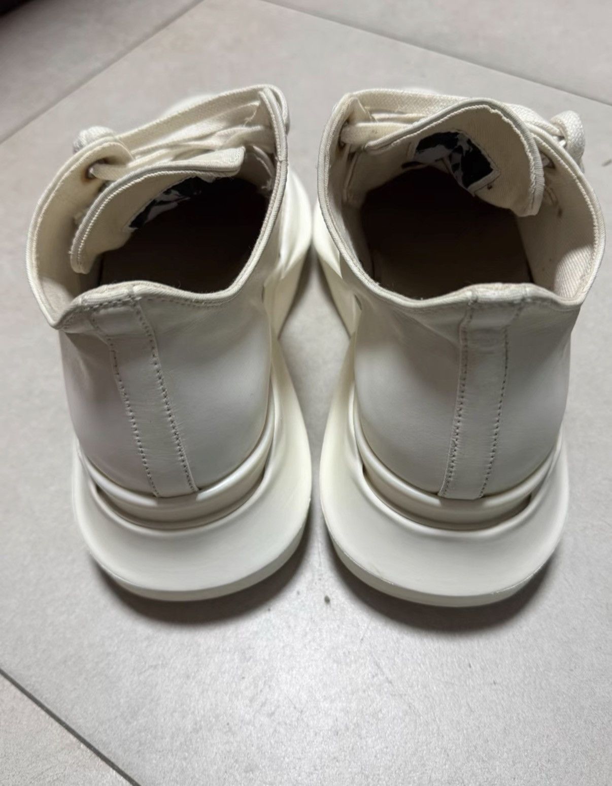 Rick Owens Rick Owens DRKSHDW Tank Sole Milk White Leather Sneakers K37 Size US 7 / EU 40 - 2 Thumbnail