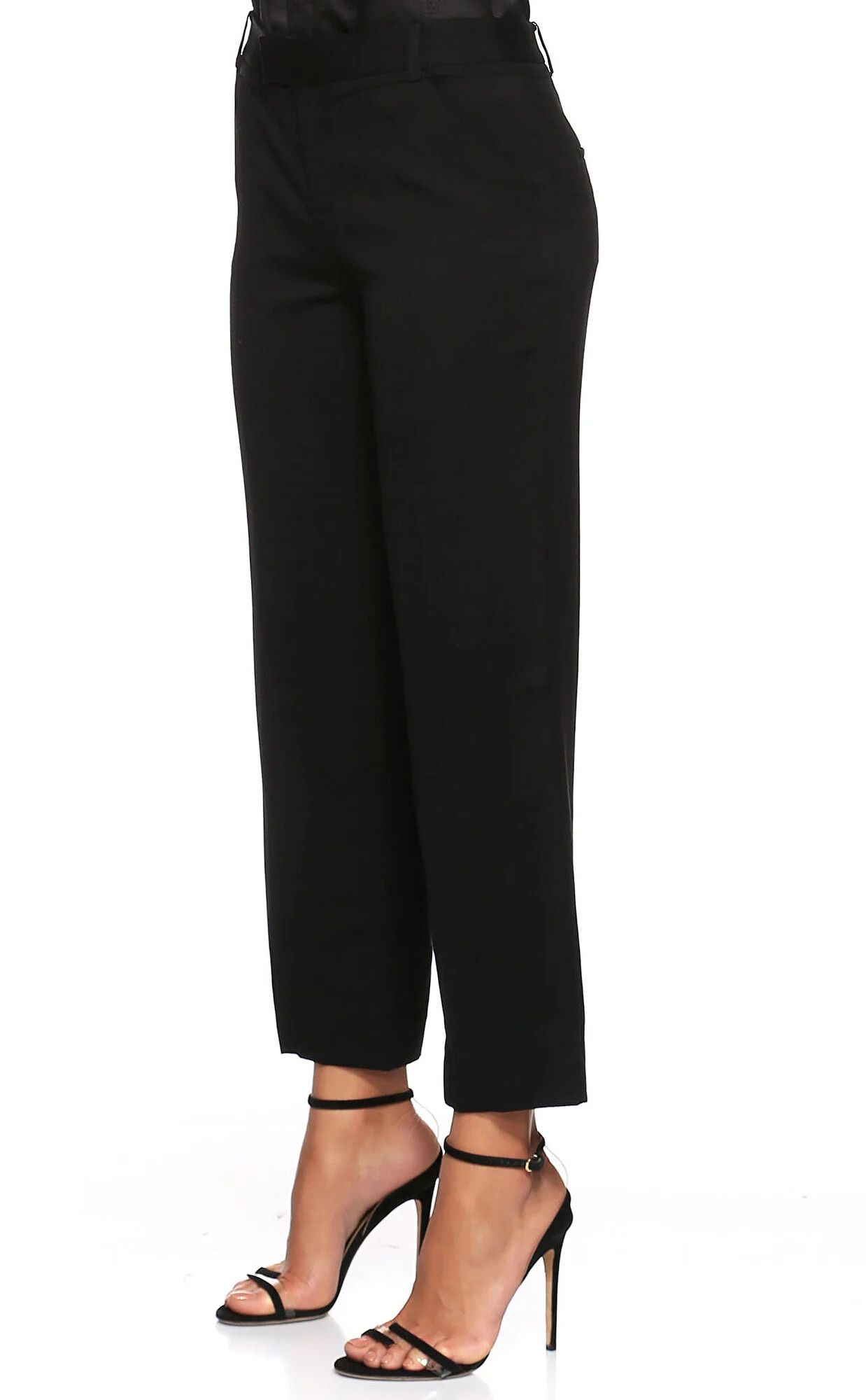 Helmut Lang HELMUT LANG black wool cropped pants trousers 4 Size 27" / US 4 / IT 40 - 4 Thumbnail