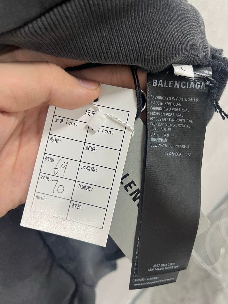 Balenciaga Balenciaga Silver Duct Tape Logo Embossed Hoodie, Size L Size US L / EU 52-54 / 3 - 3 Thumbnail