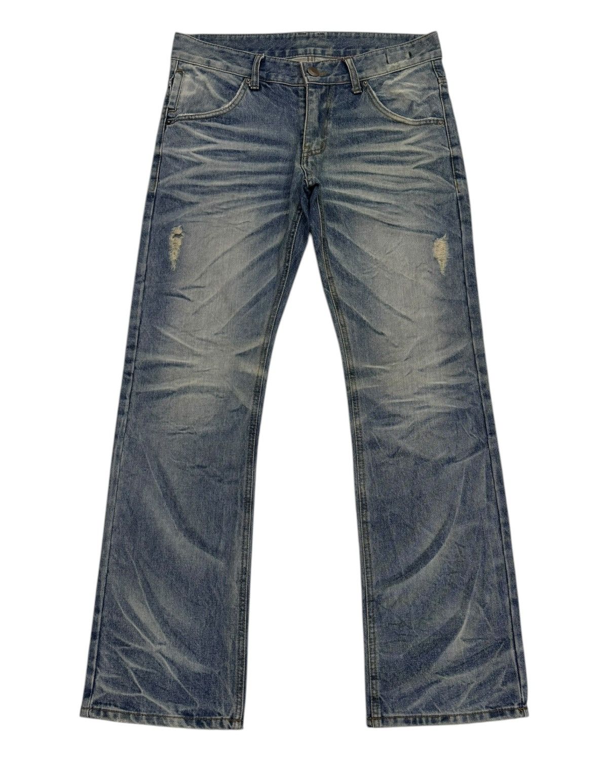 14th Addiction × Isamu Katayama Backlash × Yasuyuki Ishii FLARE JEANS IMPROVES CLAWMARK FLARED DENIM JEANS Size US 34 / EU 50 - 7 Thumbnail