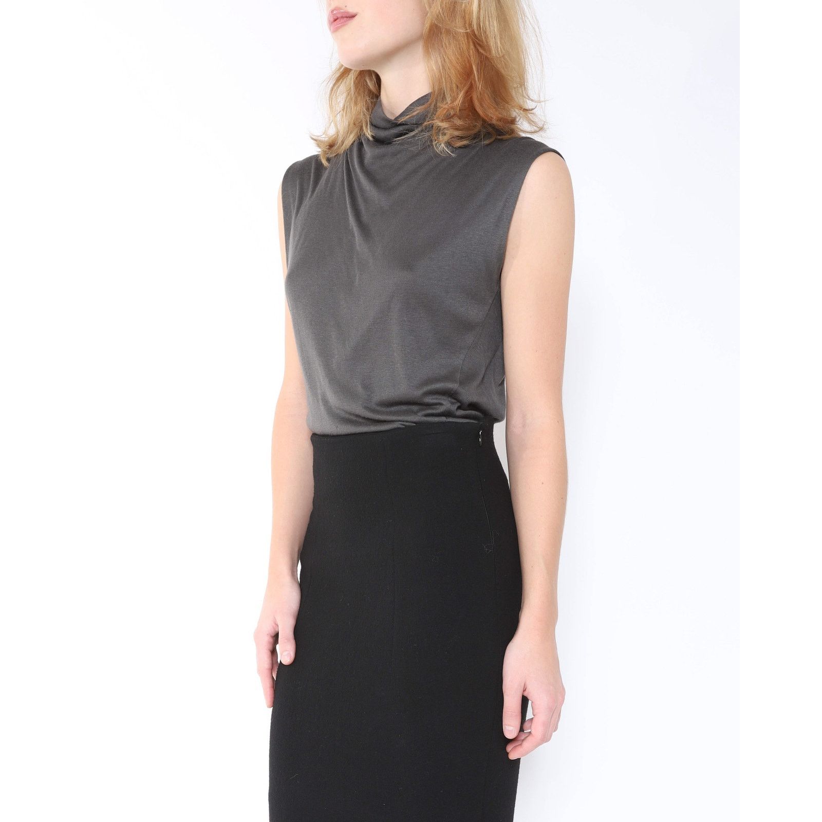 Haider Ackermann FW10 Draped Sleeveless Top in Grey Wool Size XS / US 0-2 / IT 36-38 - 5 Thumbnail